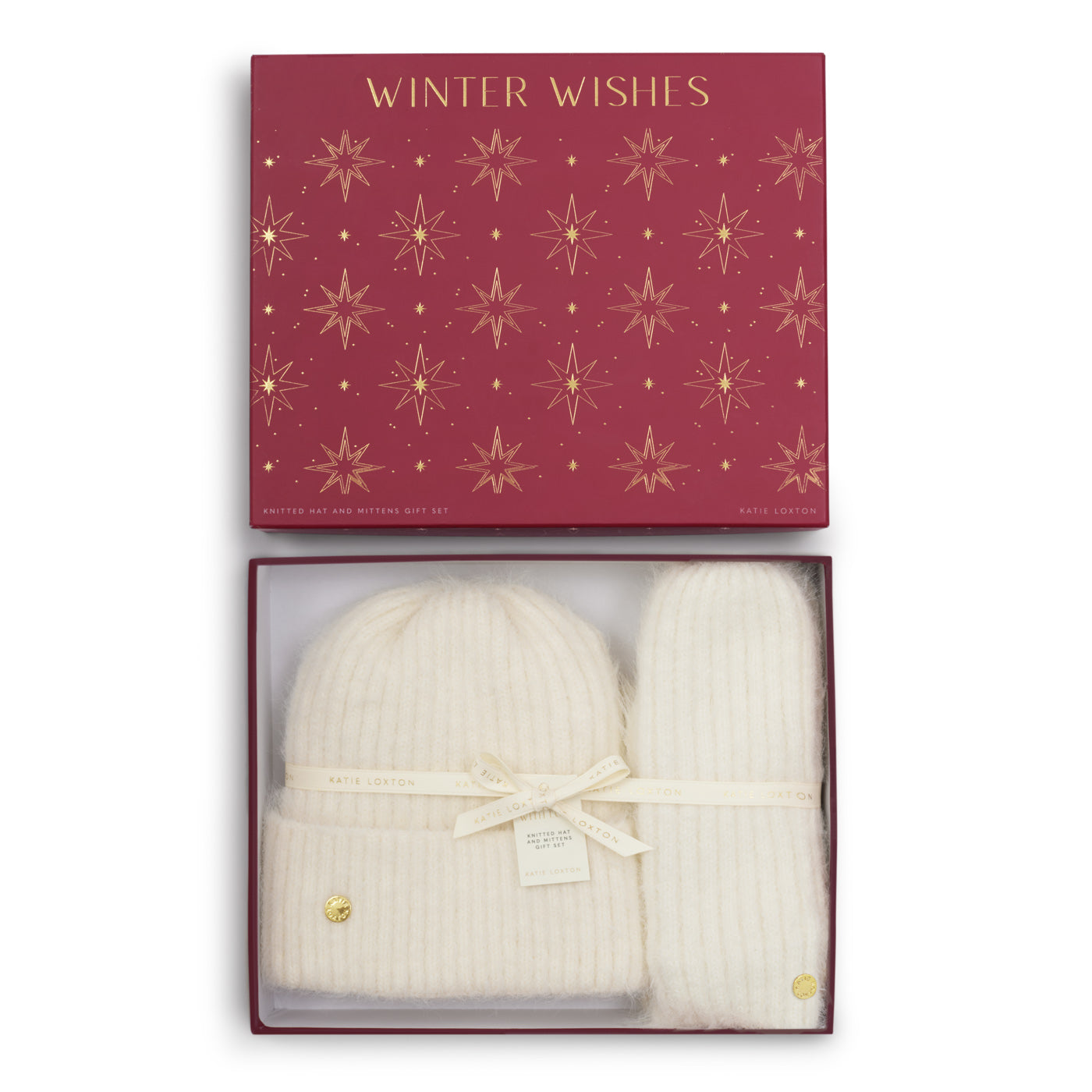 Gift Boxed Hat And Mitten Set 'White'