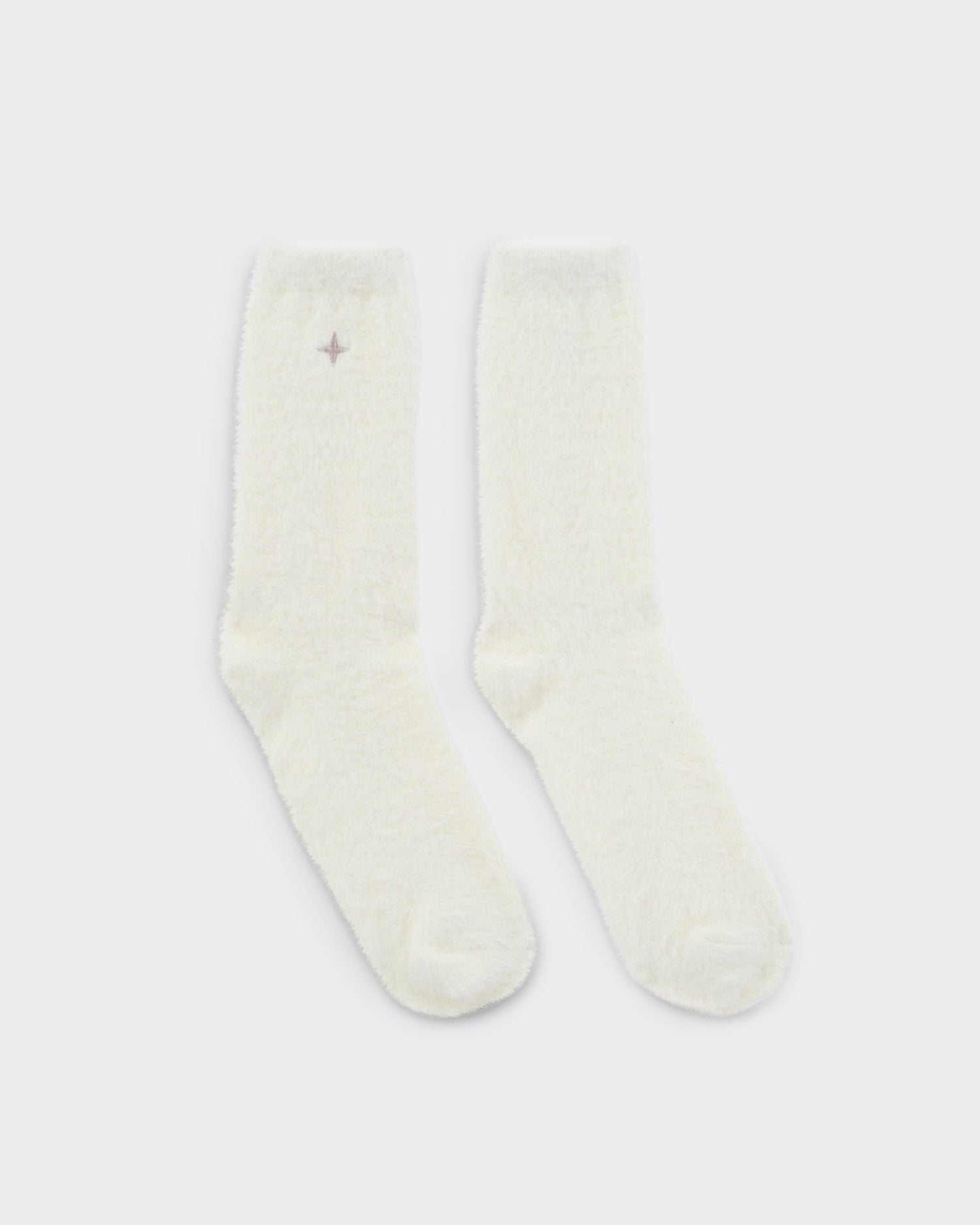 Gift Boxed Fluffy Socks 'Star' Off White