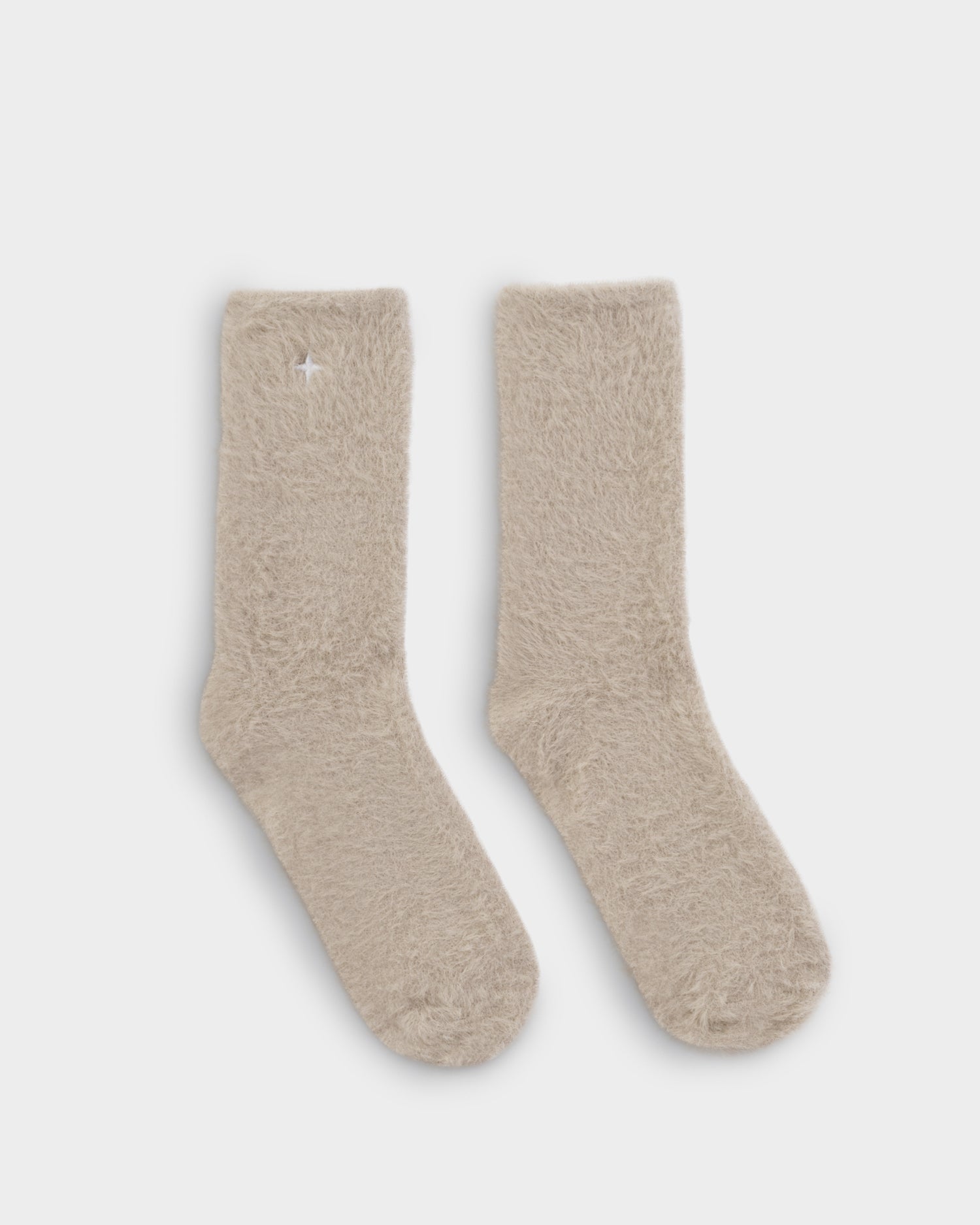 Gift Boxed Fluffy Socks 'Star' Taupe