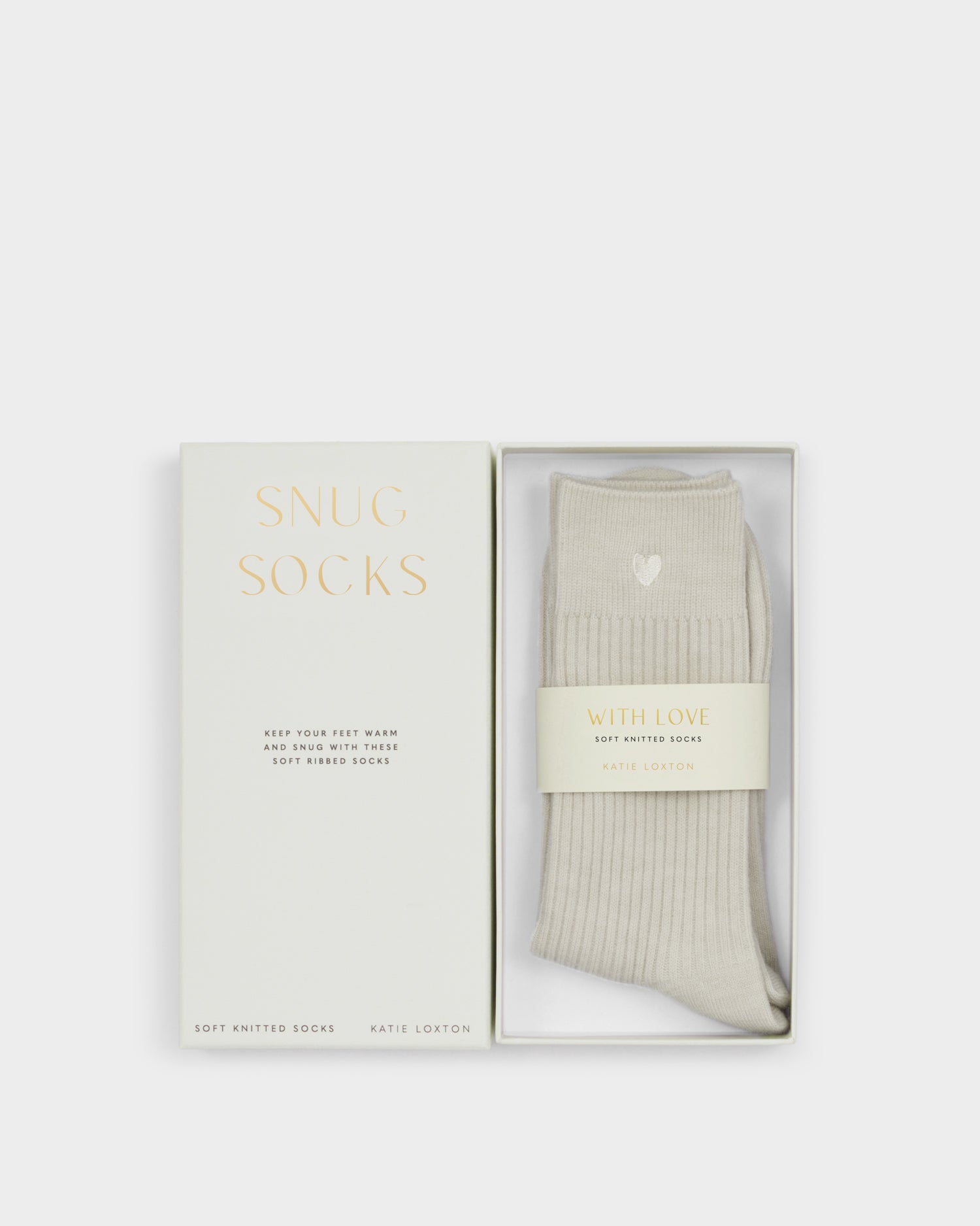Gift Boxed Socks 'Heart' Off White