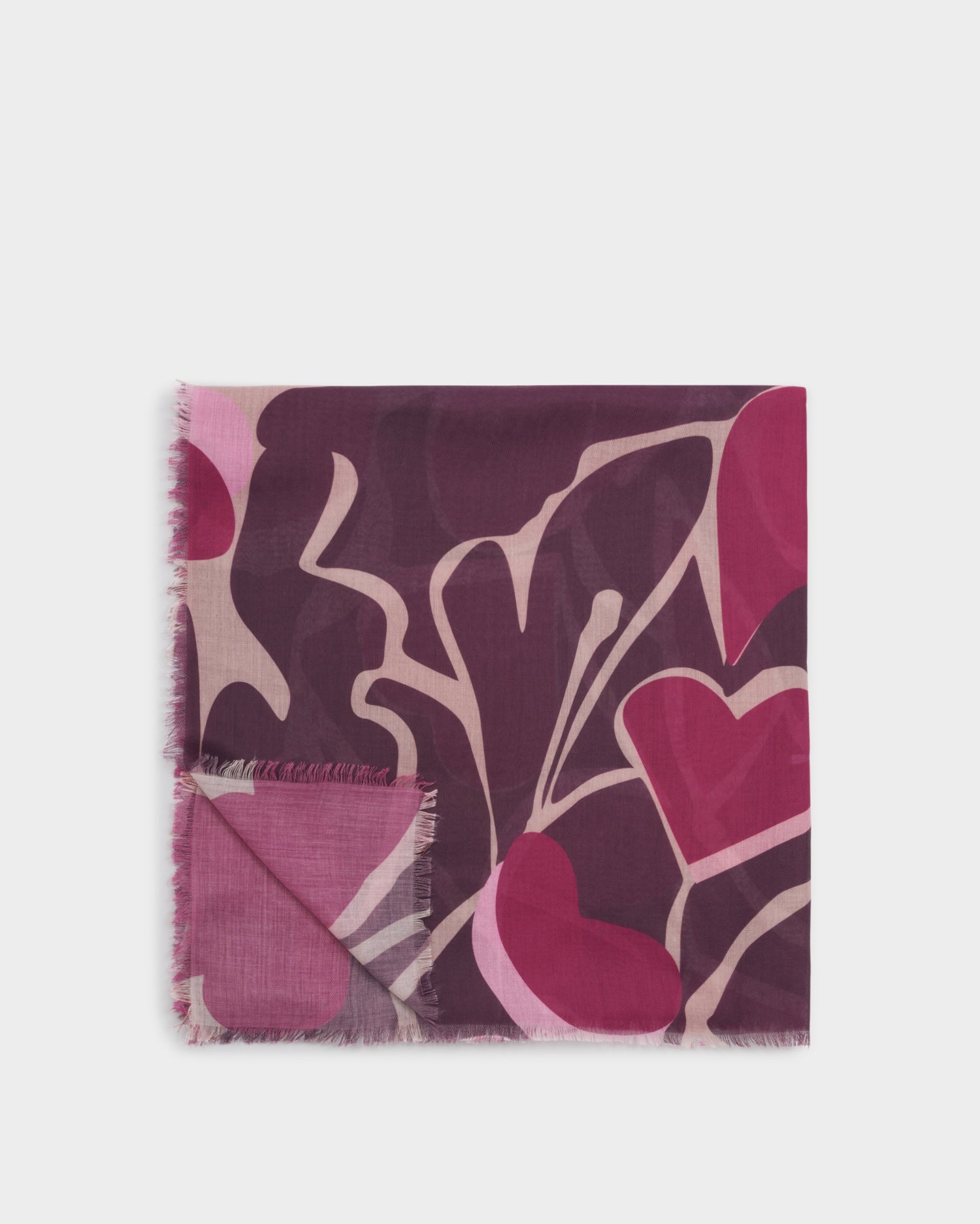 Printed Scarf 'Organic Heart' Cherry / Deep Red
