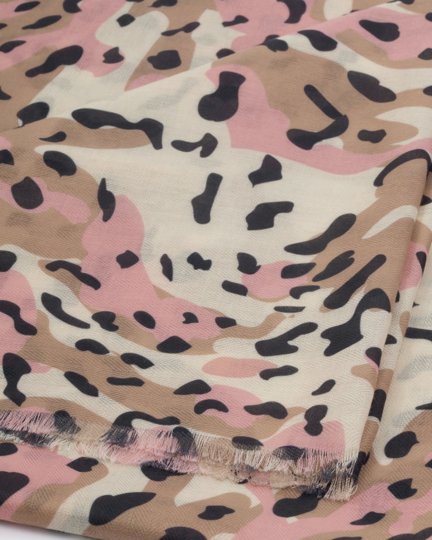Printed Scarf 'Blush Tortoiseshell' Ecru / Brown / Pink