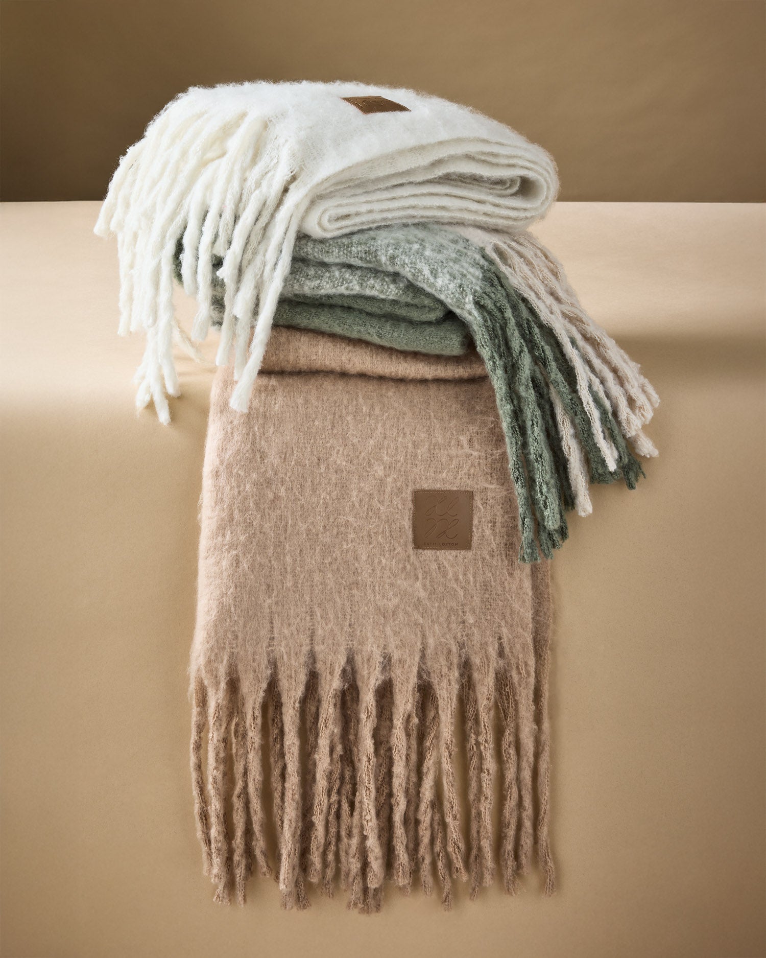 Recycled Tassel Scarf 'Blush Taupe'