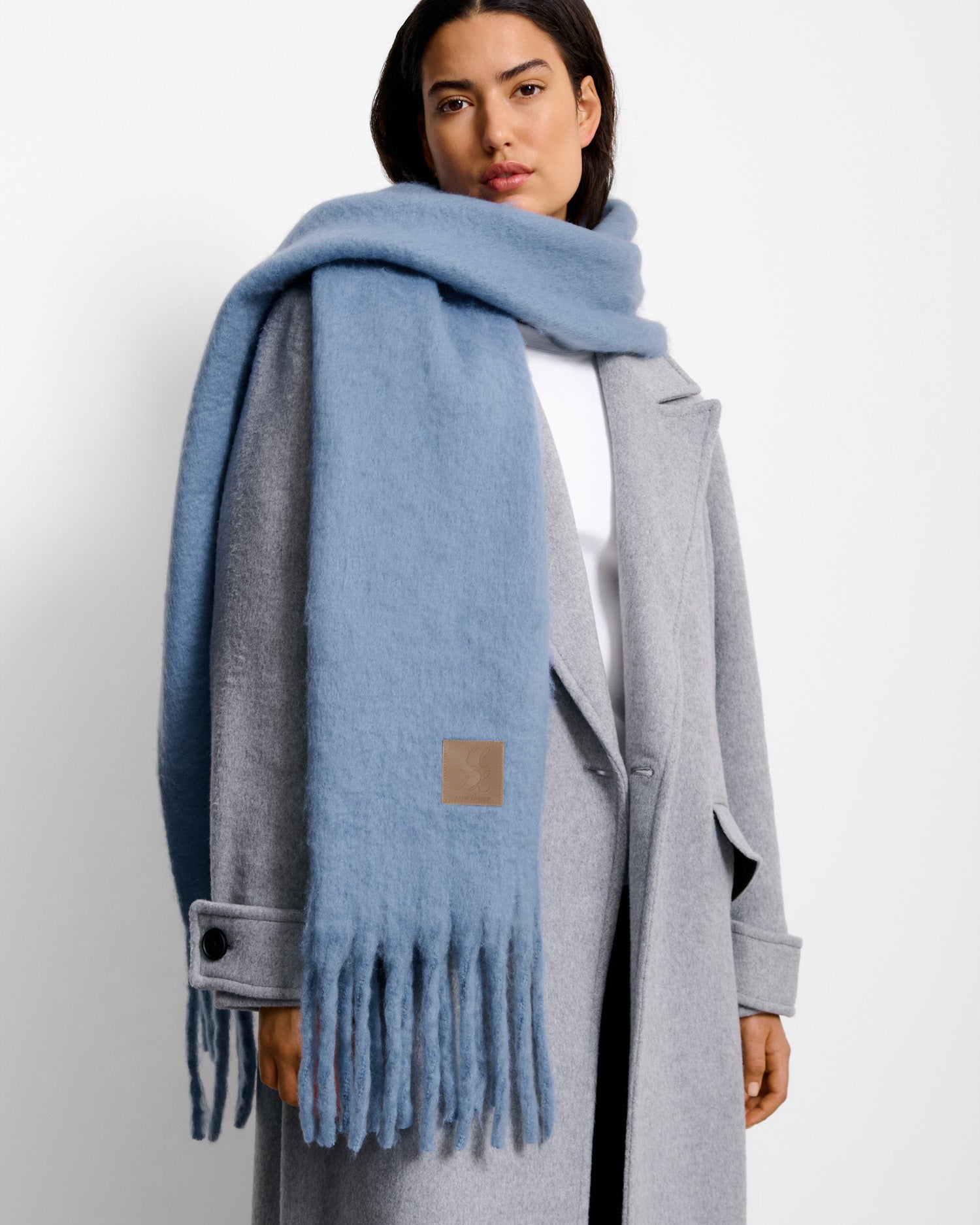 Recycled Tassel Scarf 'Blue'