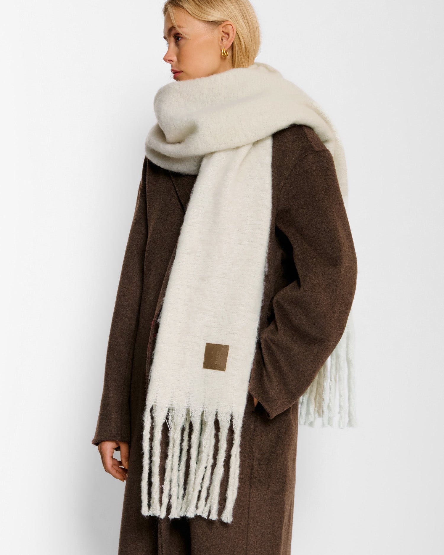 Recycled Tassel Scarf 'Off White'