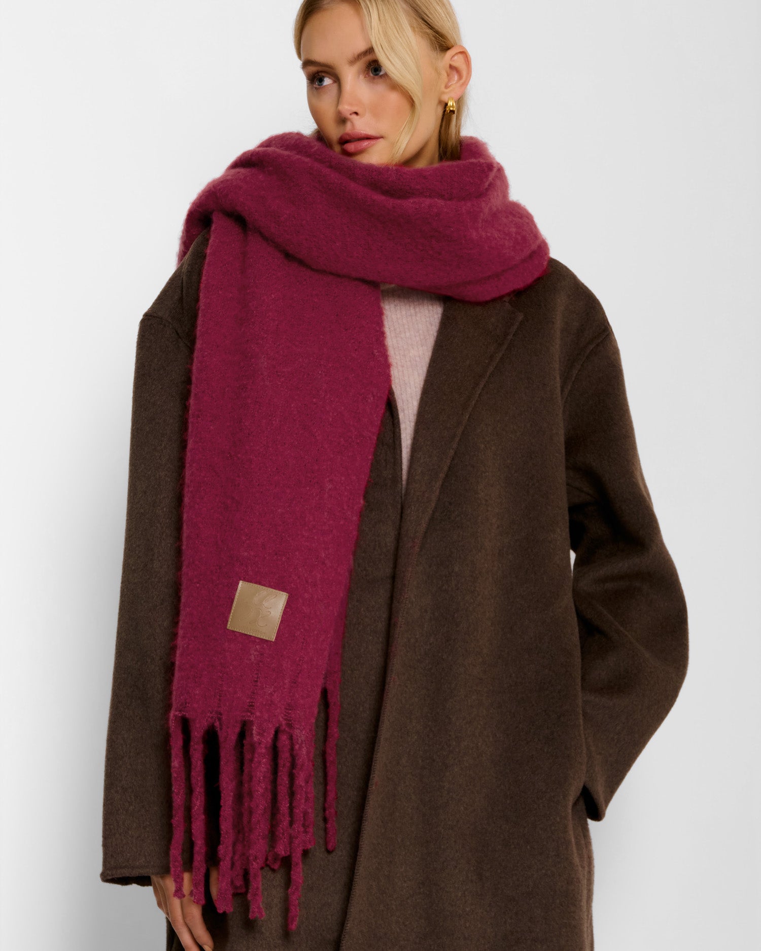 Recycled Tassel Scarf 'Garnet Red'