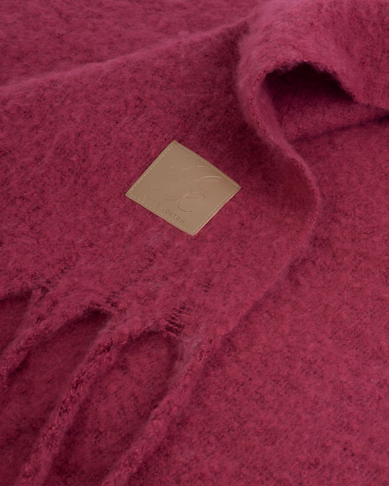 Recycled Tassel Scarf 'Garnet Red'