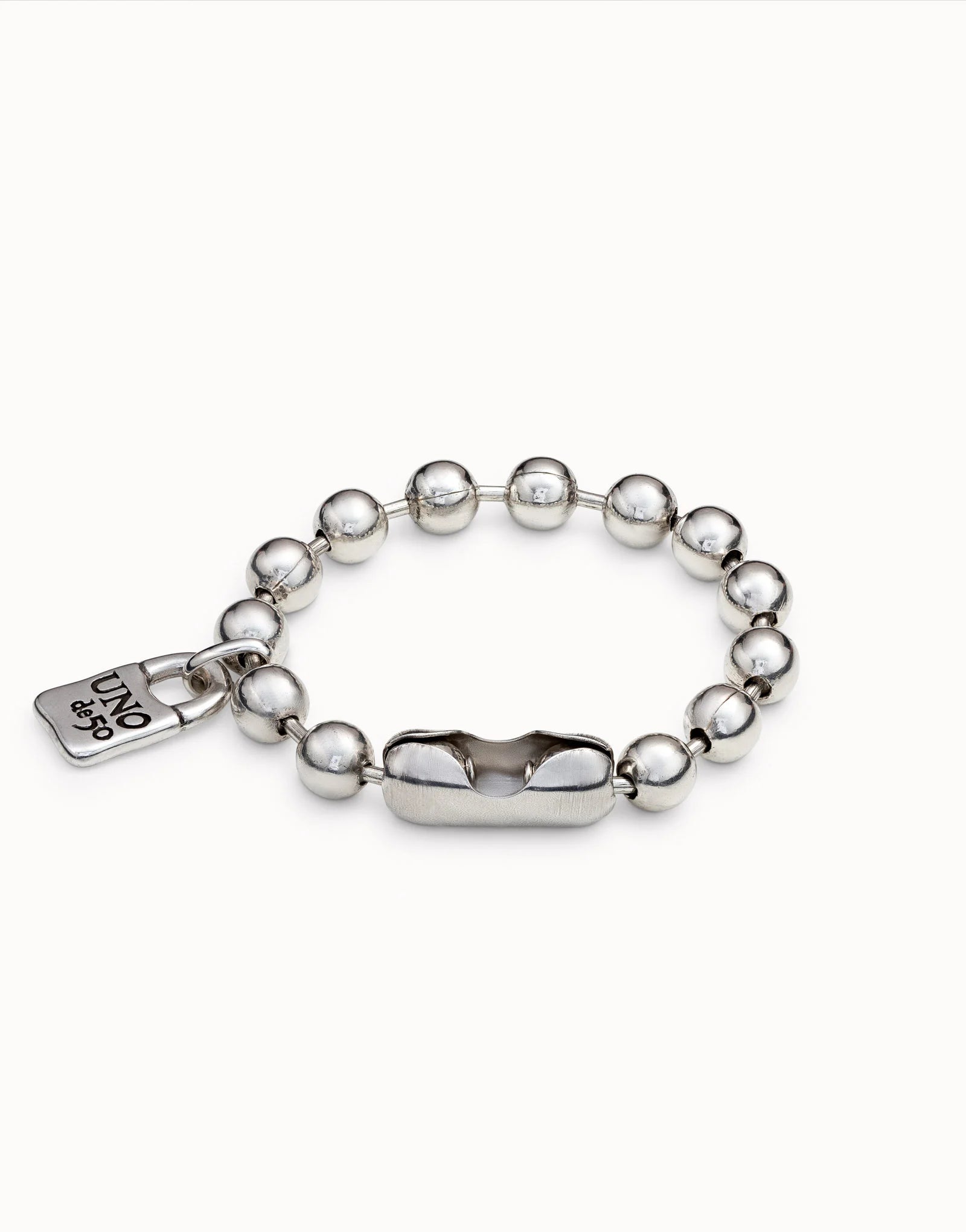 Beaded bracelet with a padlock charm