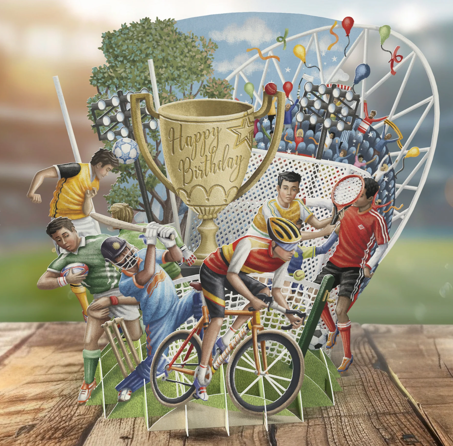 Sportsmen 3D Pop Up Card