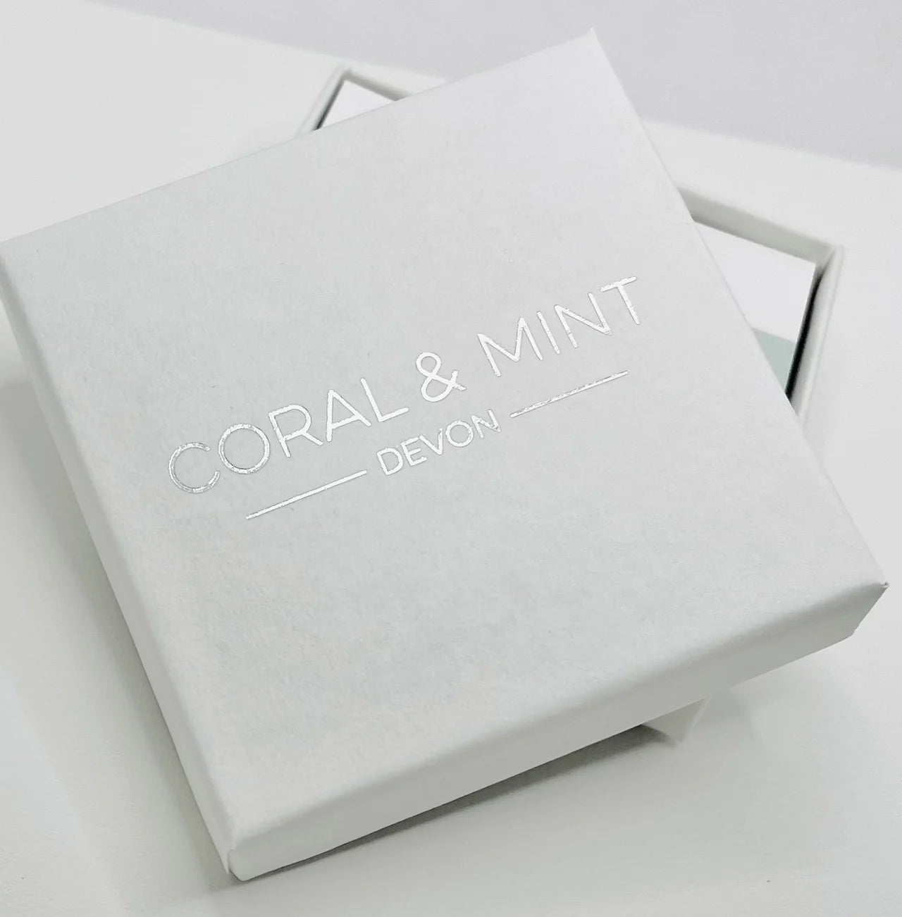 Geo Flower Stud Earrings - Navy Enamel - Coral & Mint