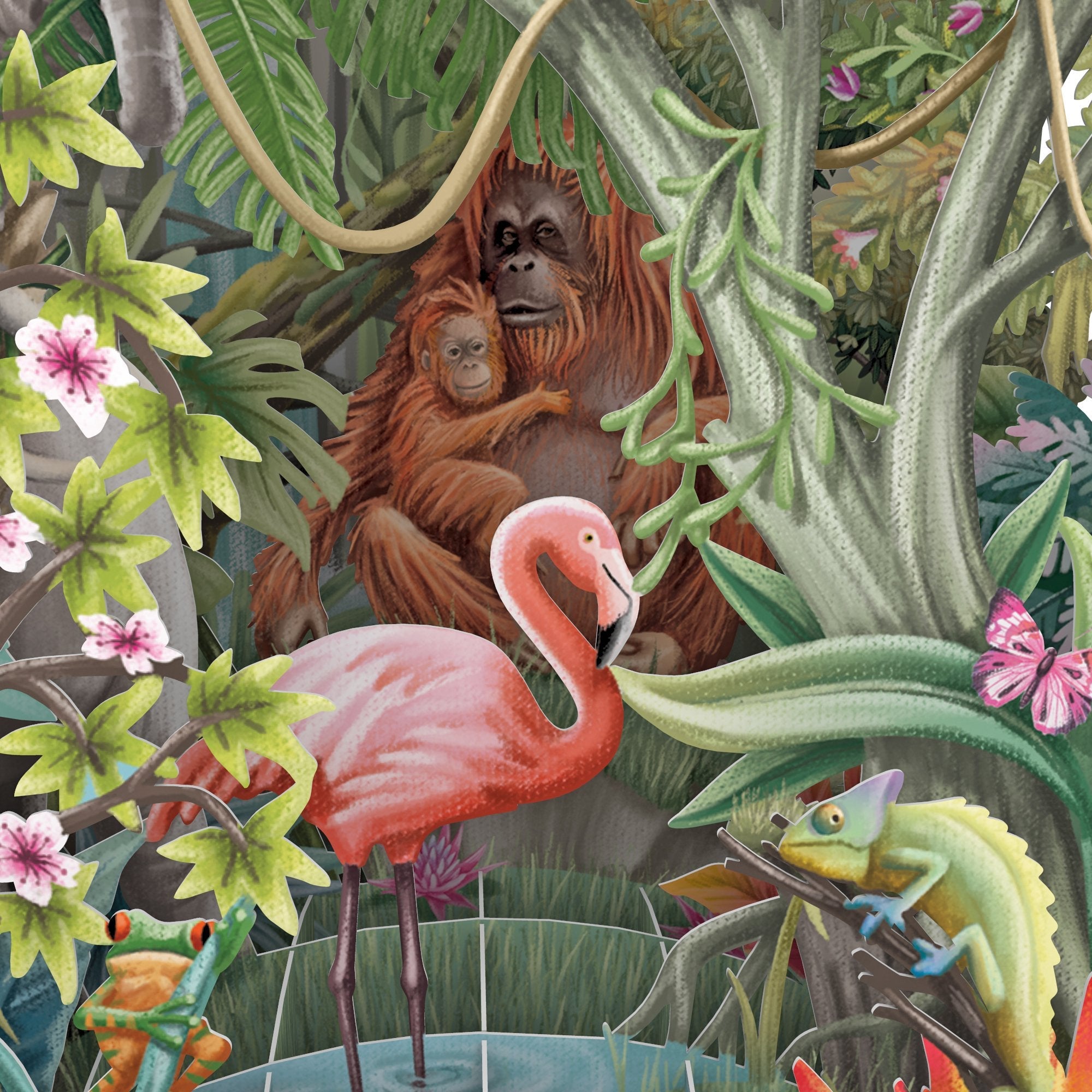The Jungle 3D Pop Up Card