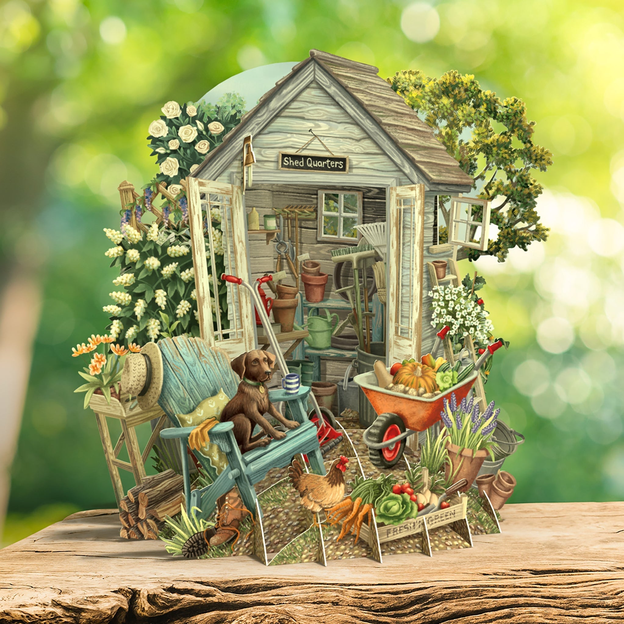 Shed Quarters 3D Pop Up Greetings Card