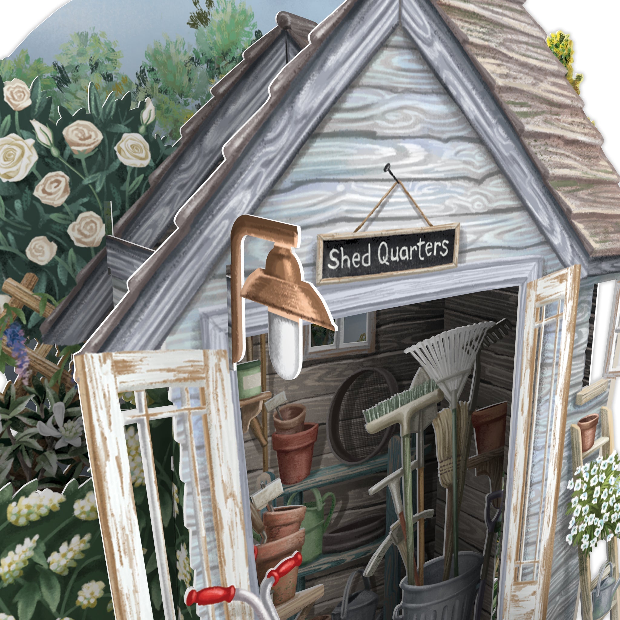 Shed Quarters 3D Pop Up Greetings Card