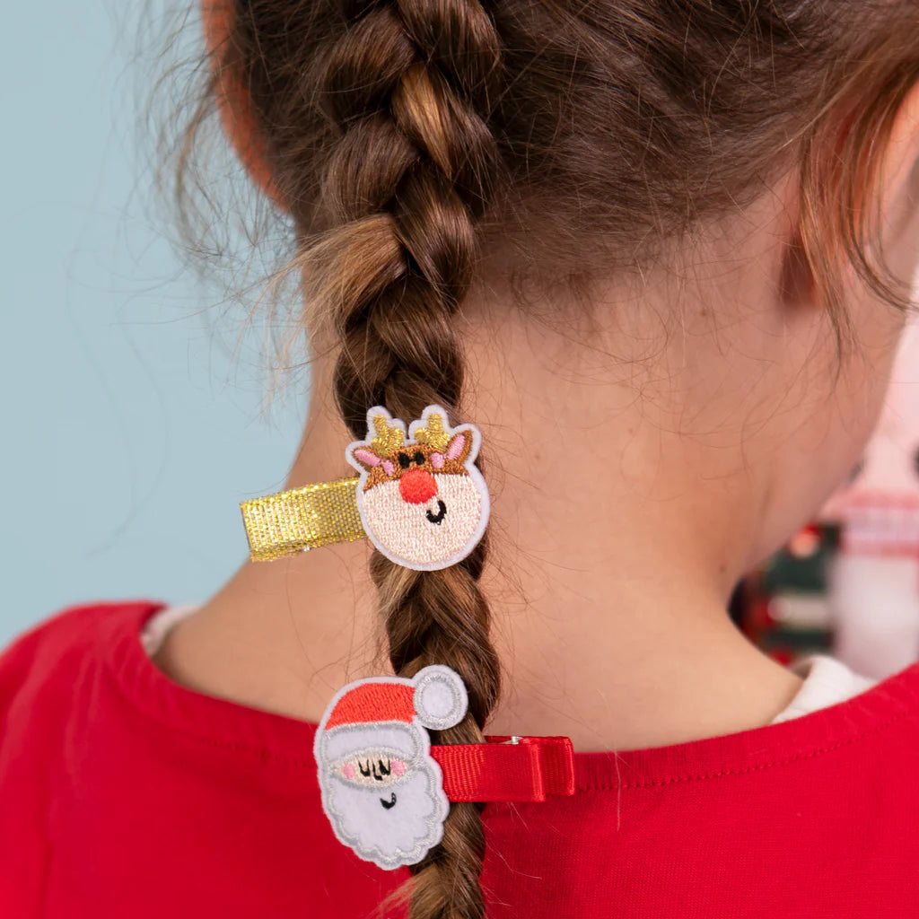 Hair Clips - Santa/Rudolph