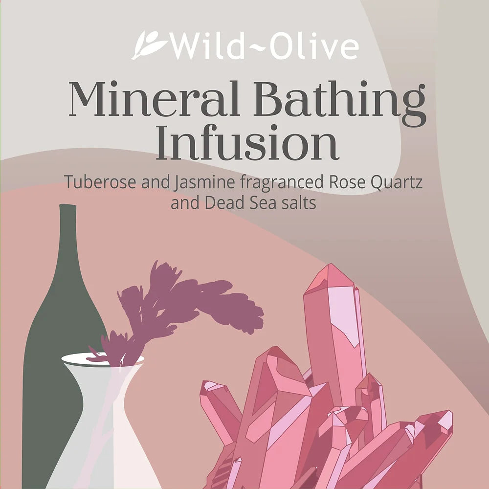 Mineral Bath Infusion - Tuberose & Jasmin/Rose Quartz