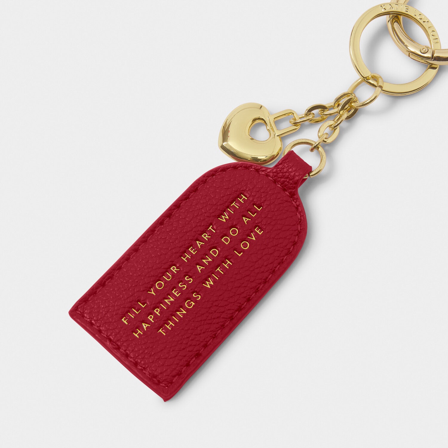 Katie Loxton -  Keepsake Charm Keyring 'Fill Your Heart With Happiness And Do All Things With Love'