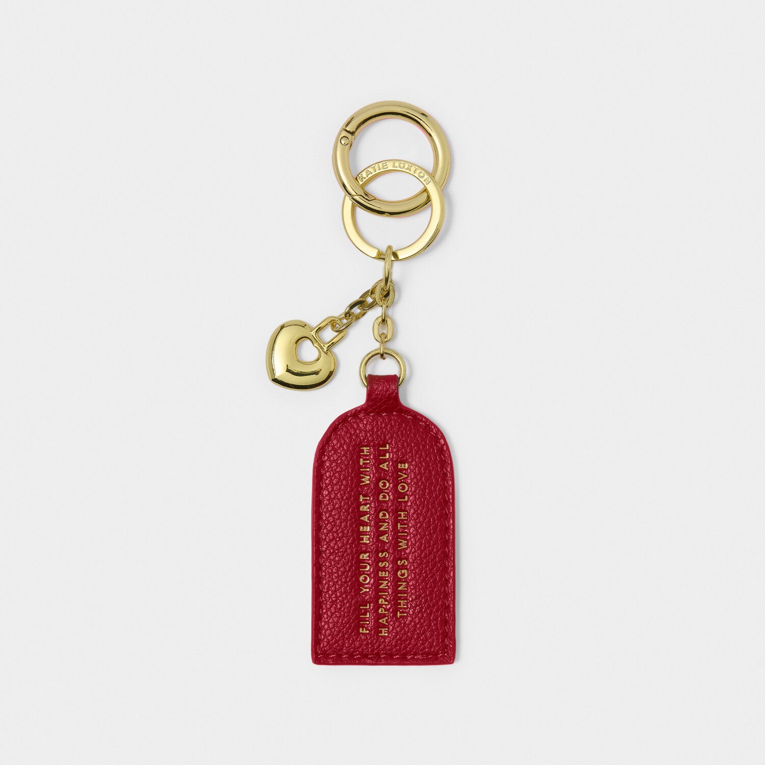 Katie Loxton -  Keepsake Charm Keyring 'Fill Your Heart With Happiness And Do All Things With Love'