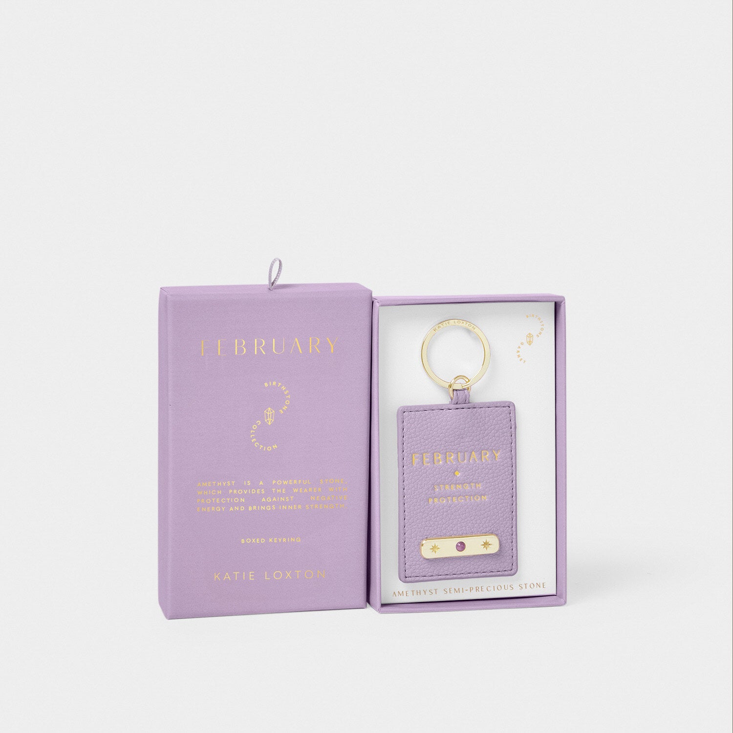 Katie Loxton - Birthstone Keyring - February - Lilac