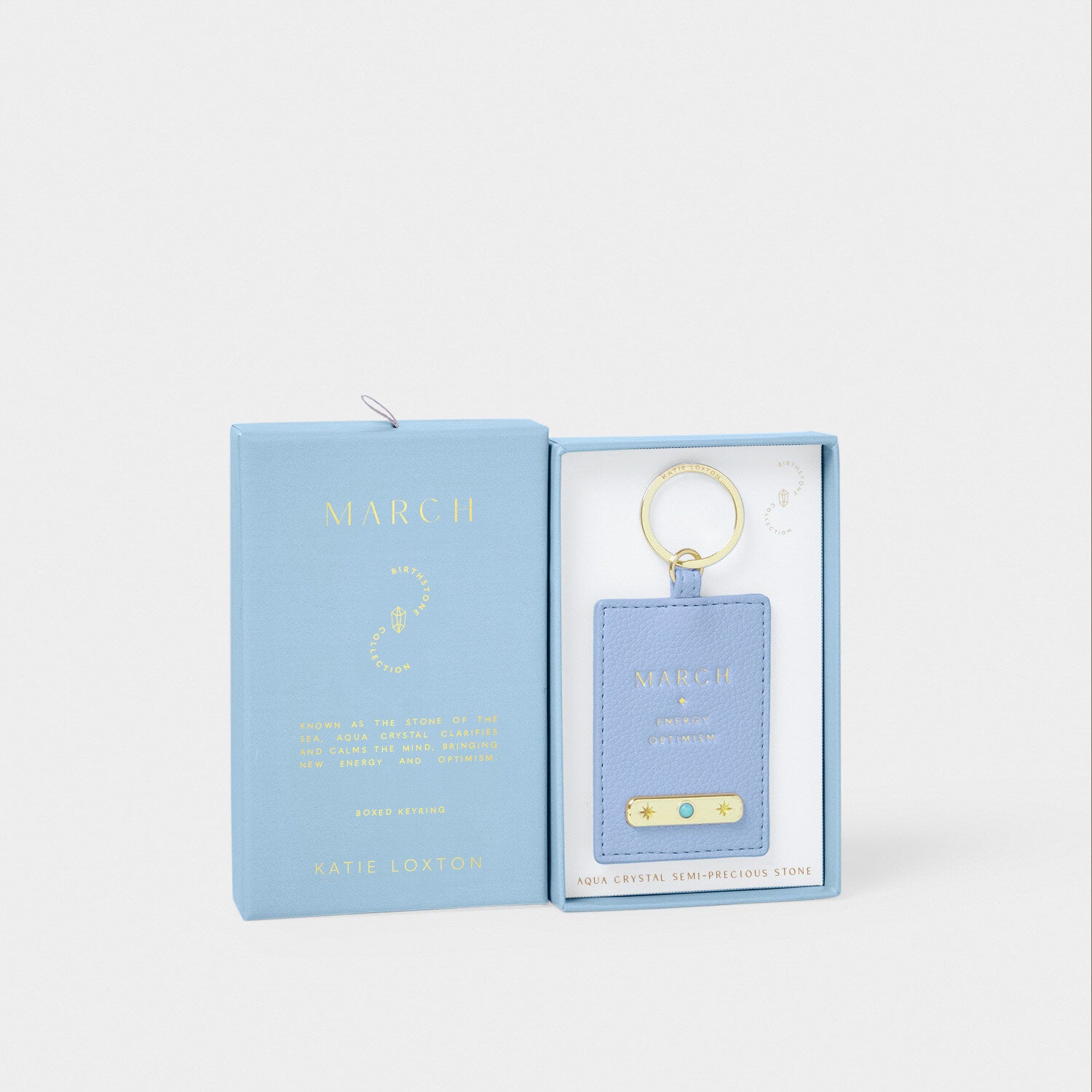 Katie Loxton - Birthstone Keyring - March - Aqua Blue