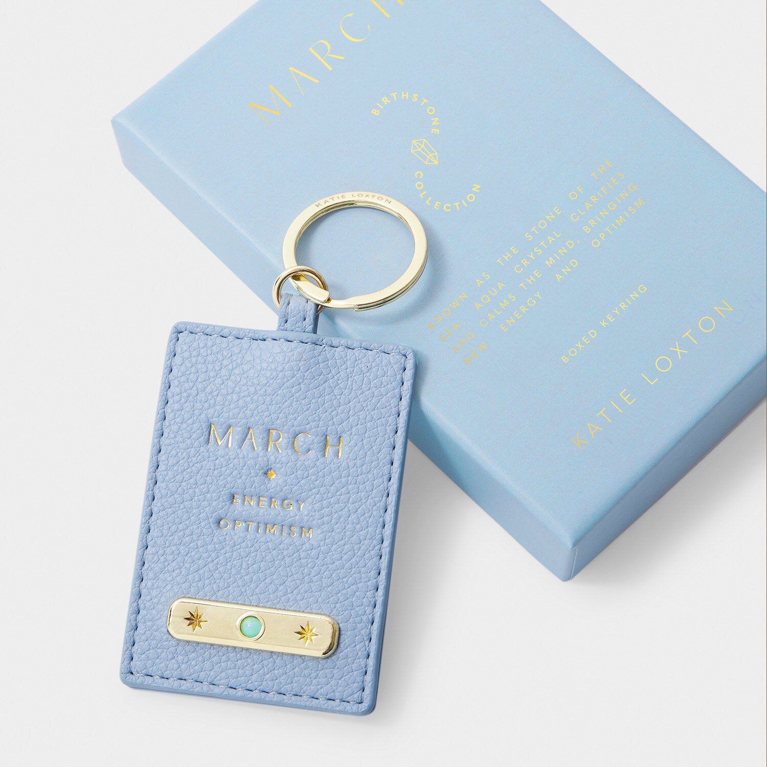 Katie Loxton - Birthstone Keyring - March - Aqua Blue