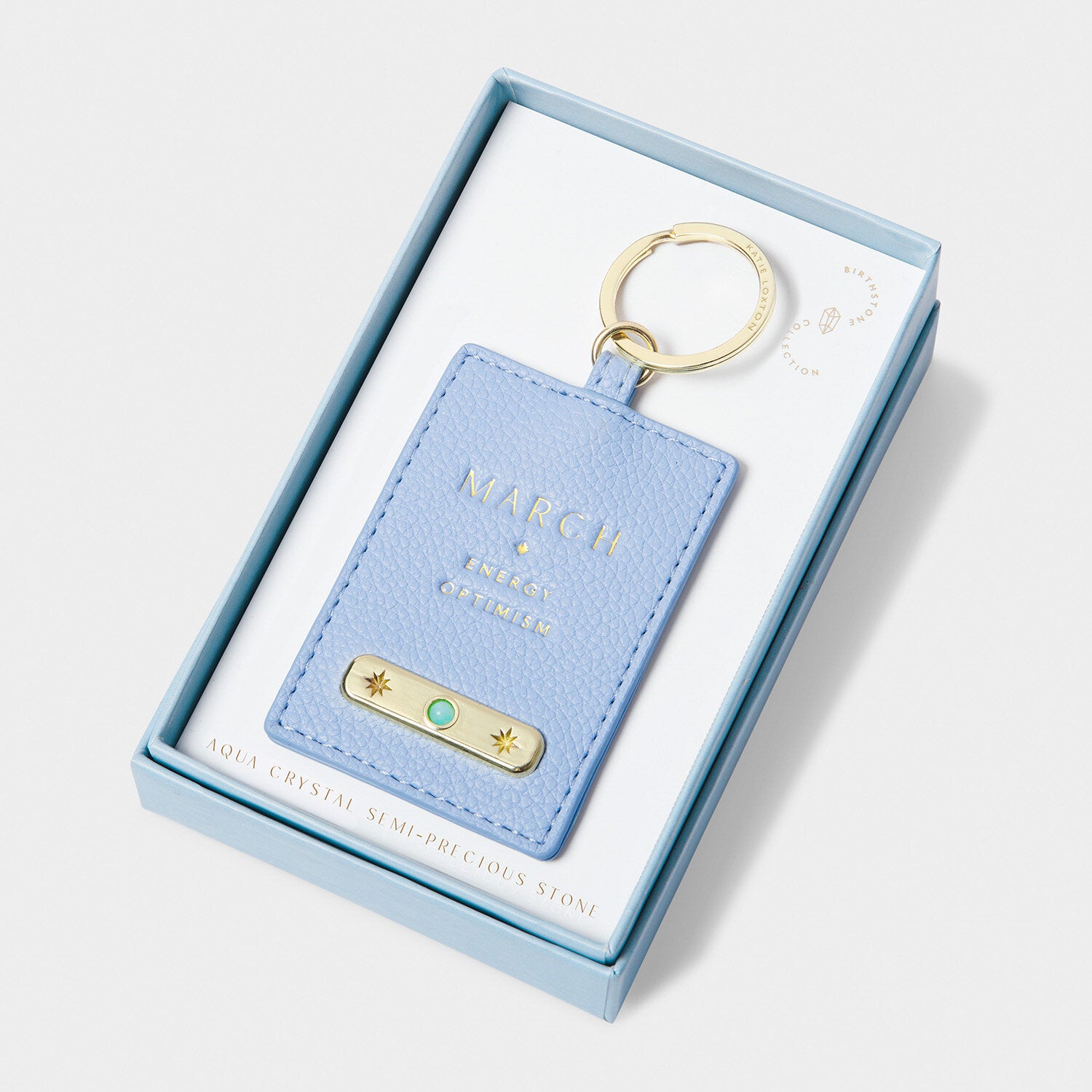 Katie Loxton - Birthstone Keyring - March - Aqua Blue