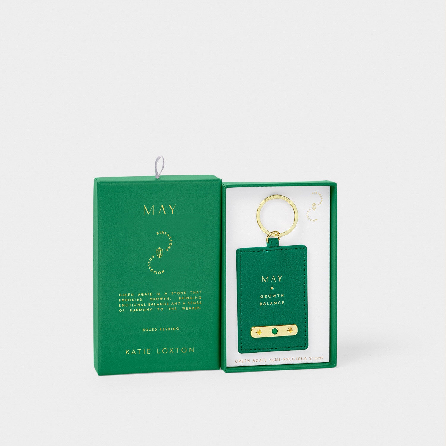 Katie Loxton - Birthstone Keyring - May - Deep Green