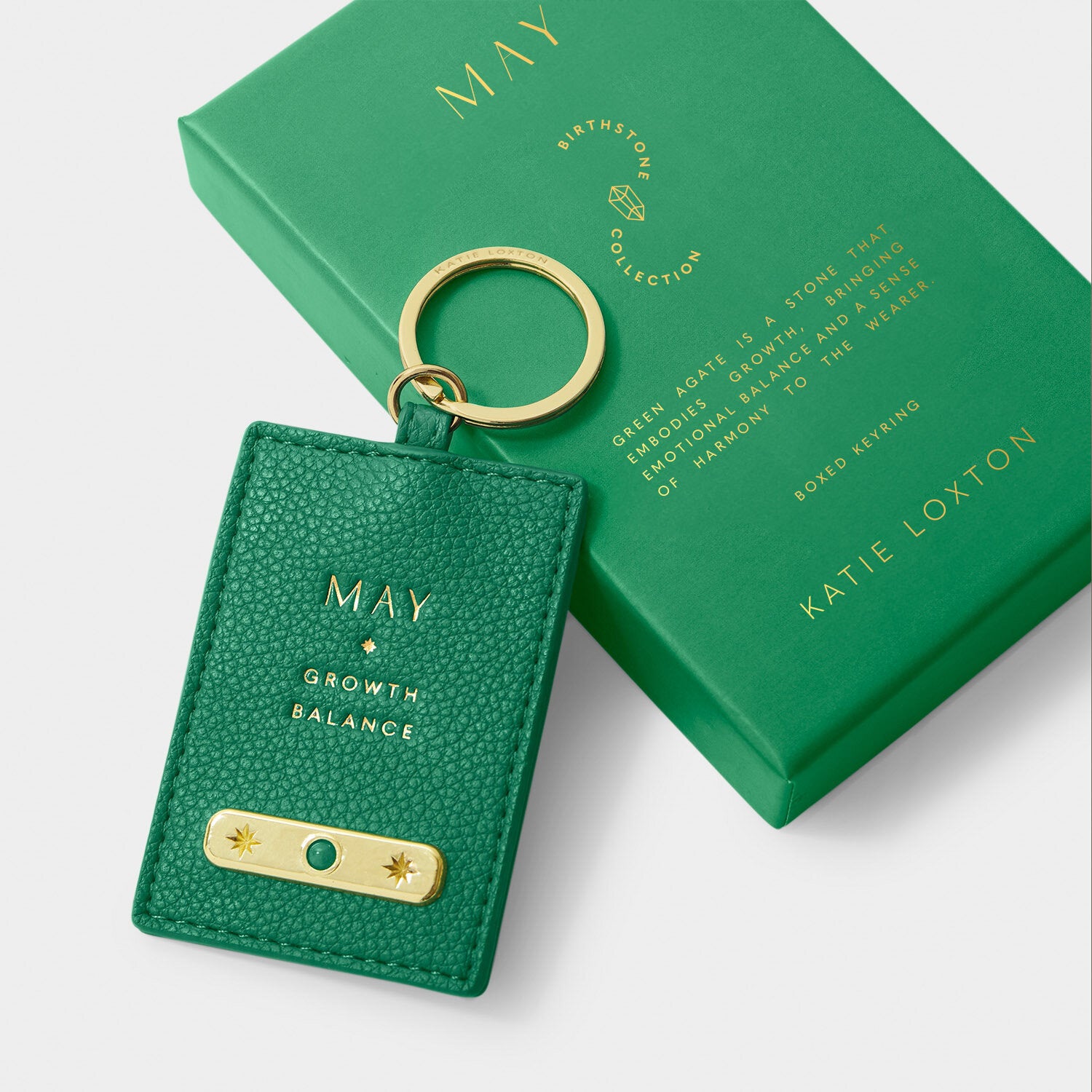 Katie Loxton - Birthstone Keyring - May - Deep Green