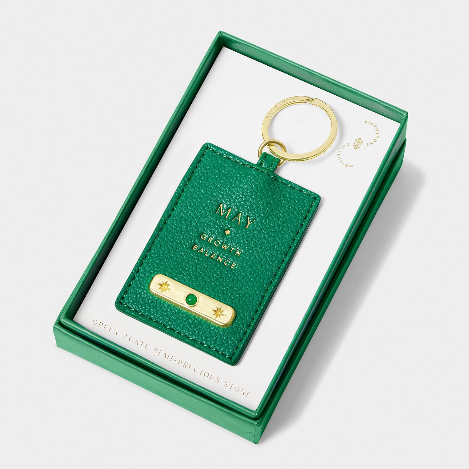 Katie Loxton - Birthstone Keyring - May - Deep Green