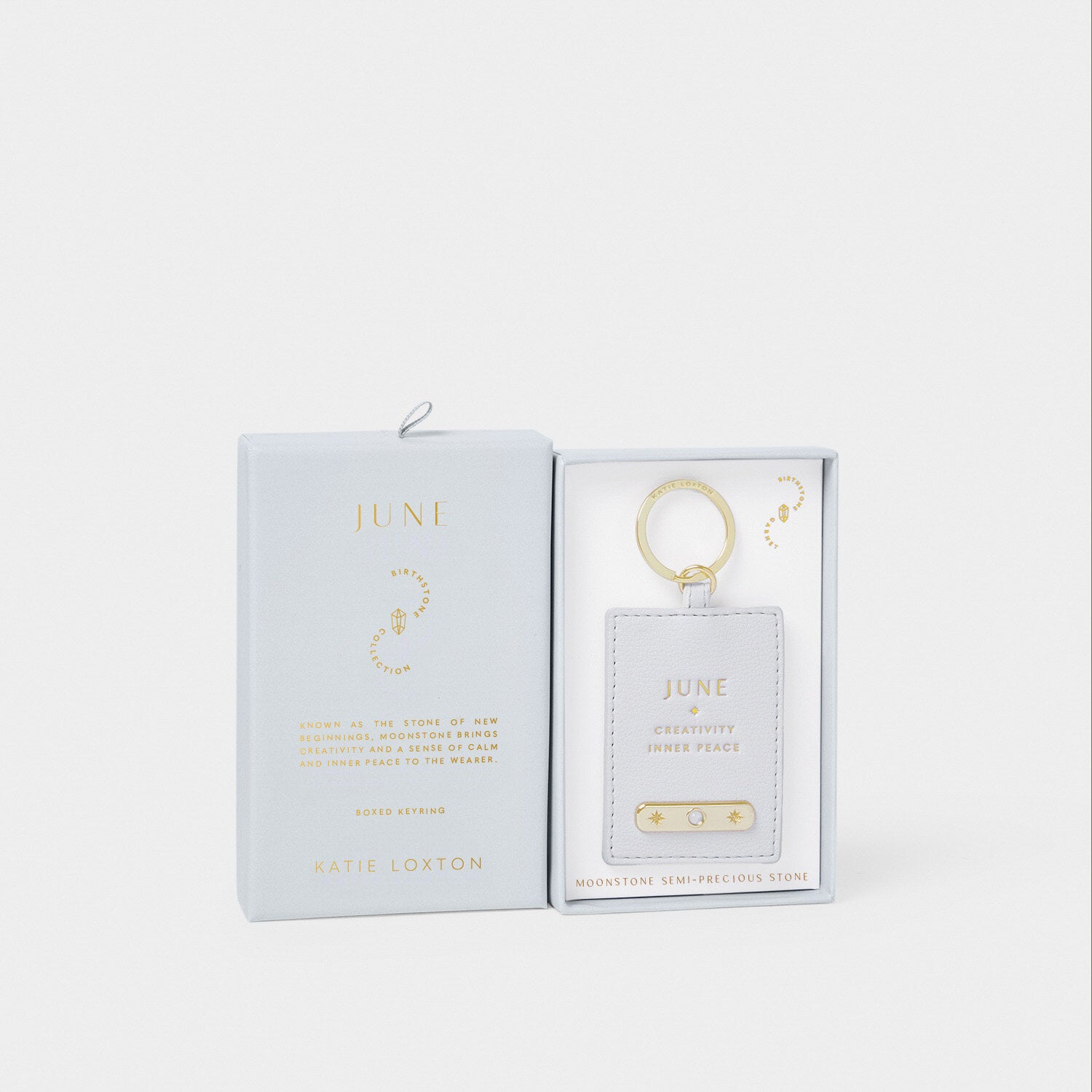 Katie Loxton - Birthstone Keyring - June - Powder Blue