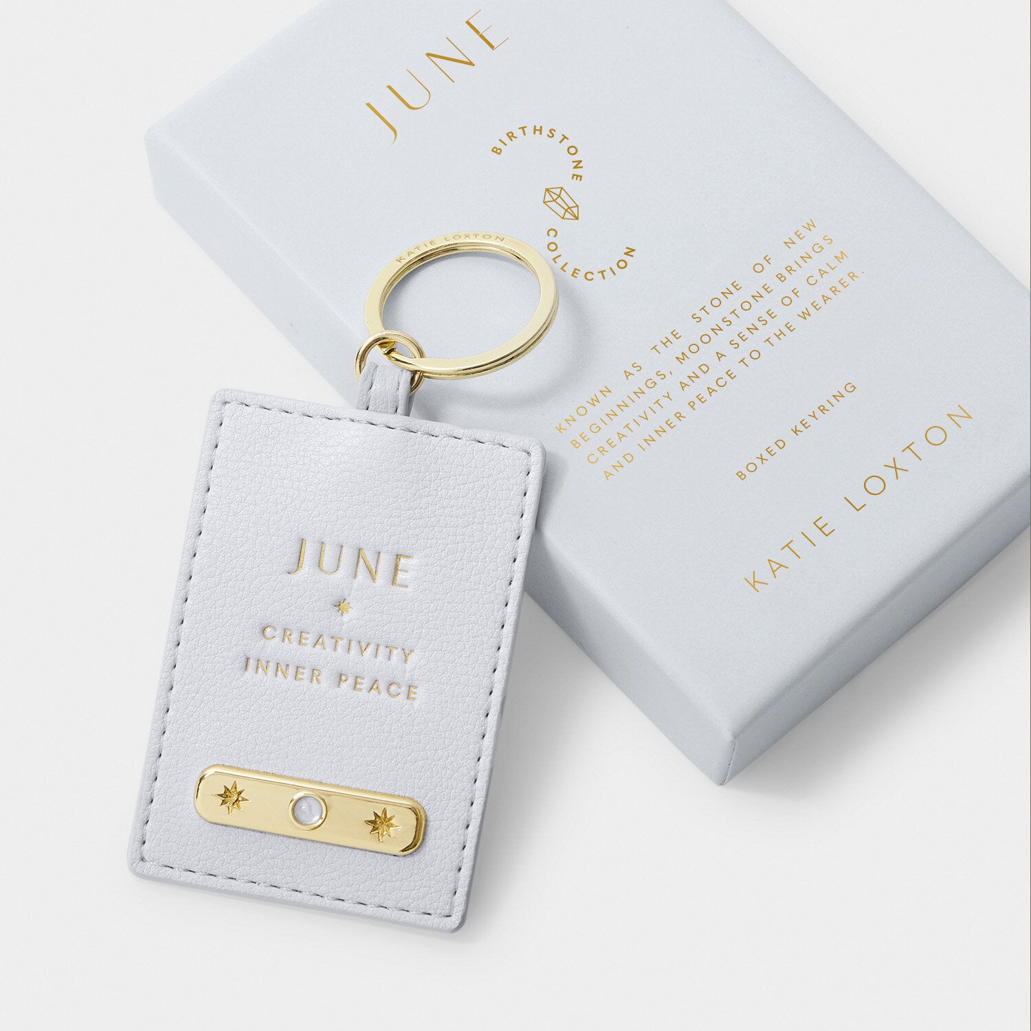 Katie Loxton - Birthstone Keyring - June - Powder Blue