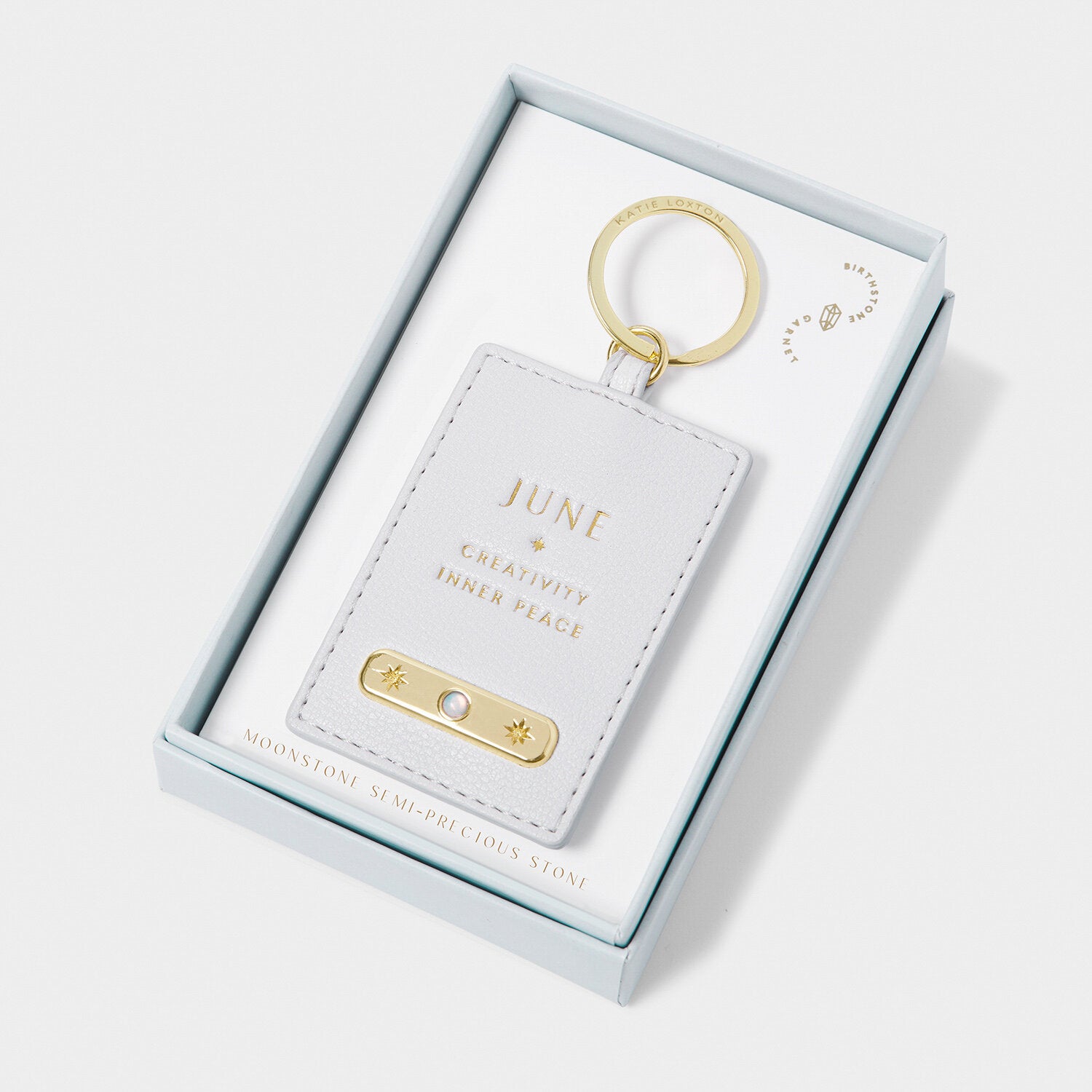 Katie Loxton - Birthstone Keyring - June - Powder Blue