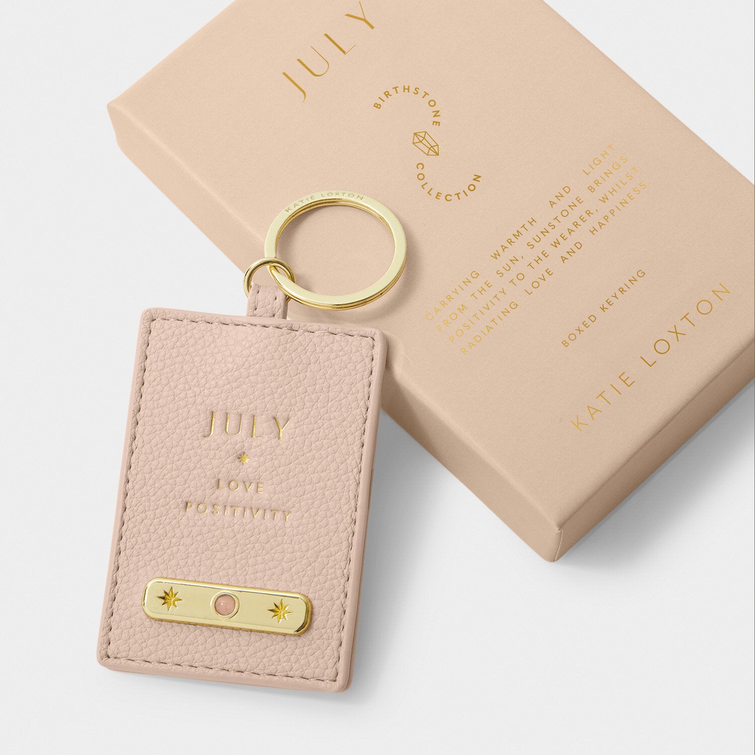 Katie Loxton - Birthstone Keyring - July - Nude Pink