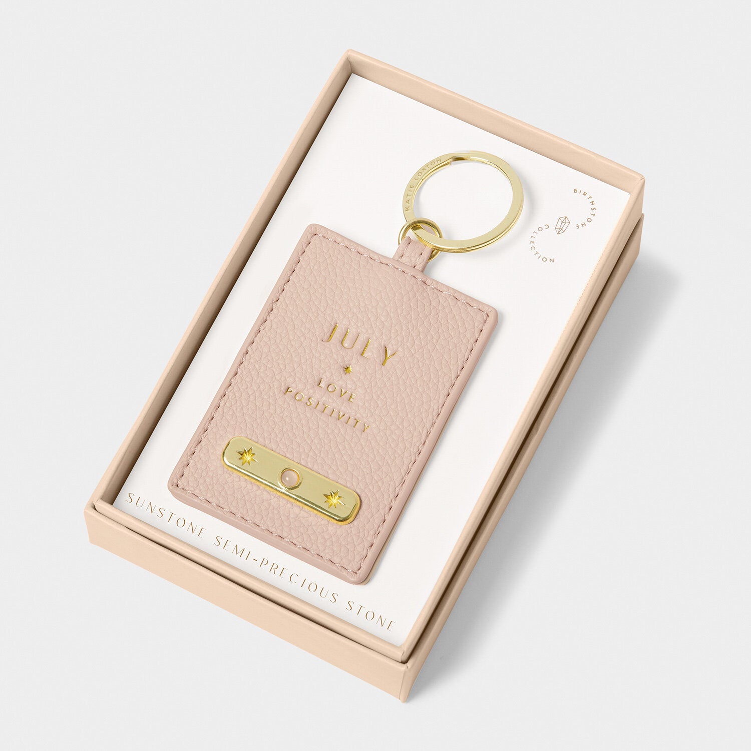 Katie Loxton - Birthstone Keyring - July - Nude Pink