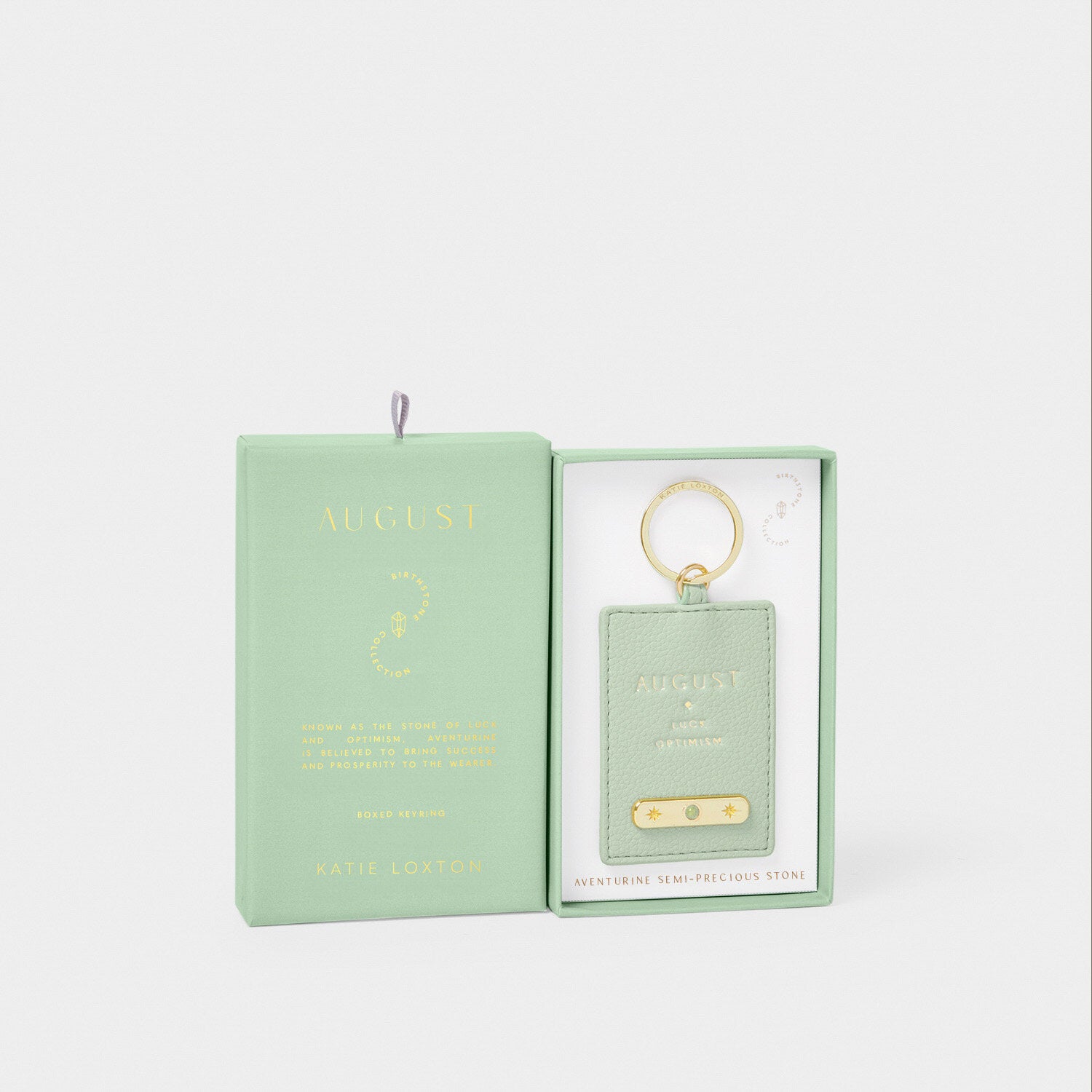 Katie Loxton - Birthstone Keyring - August - Sage Green