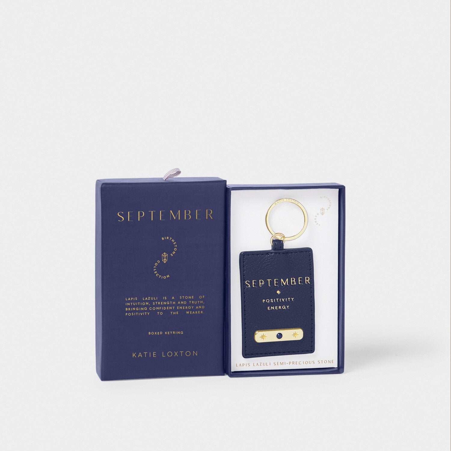 Katie Loxton - Birthstone Keyring - September - Deep Navy