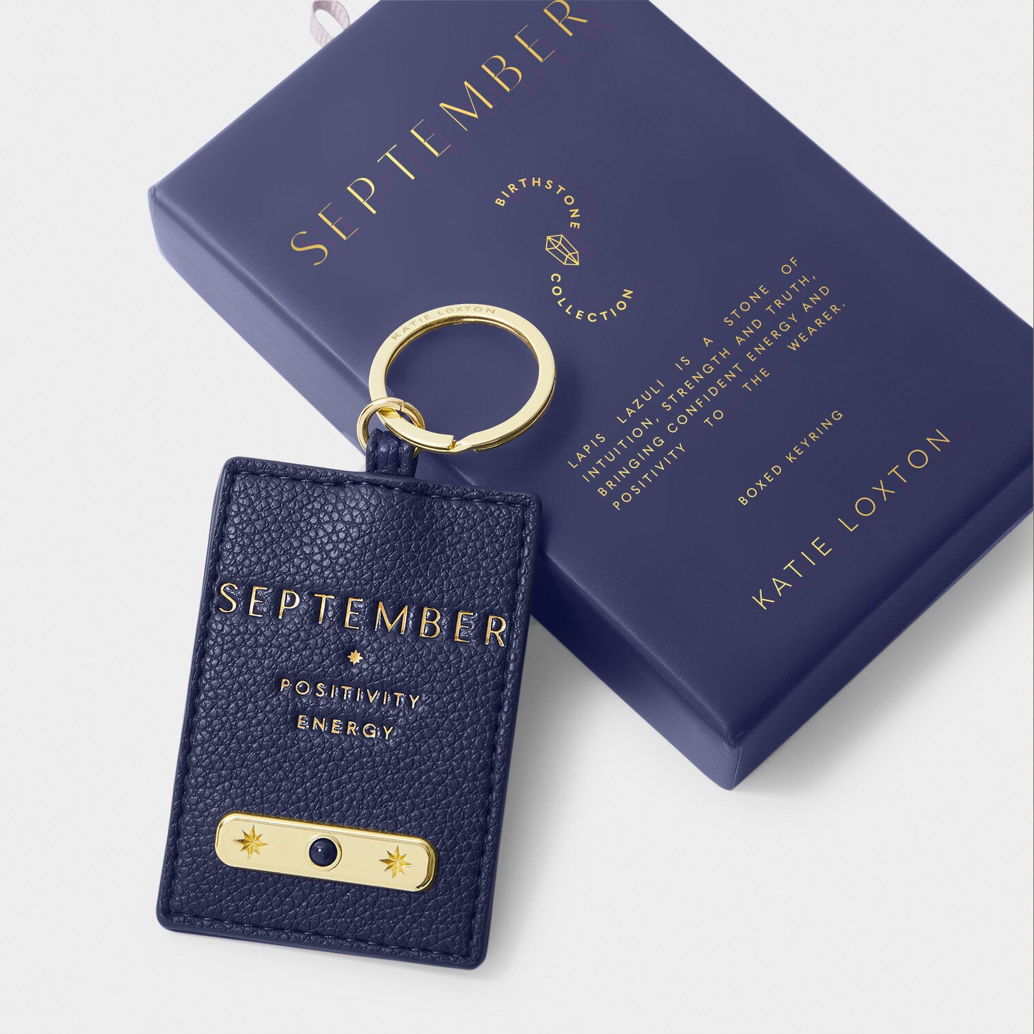 Katie Loxton - Birthstone Keyring - September - Deep Navy