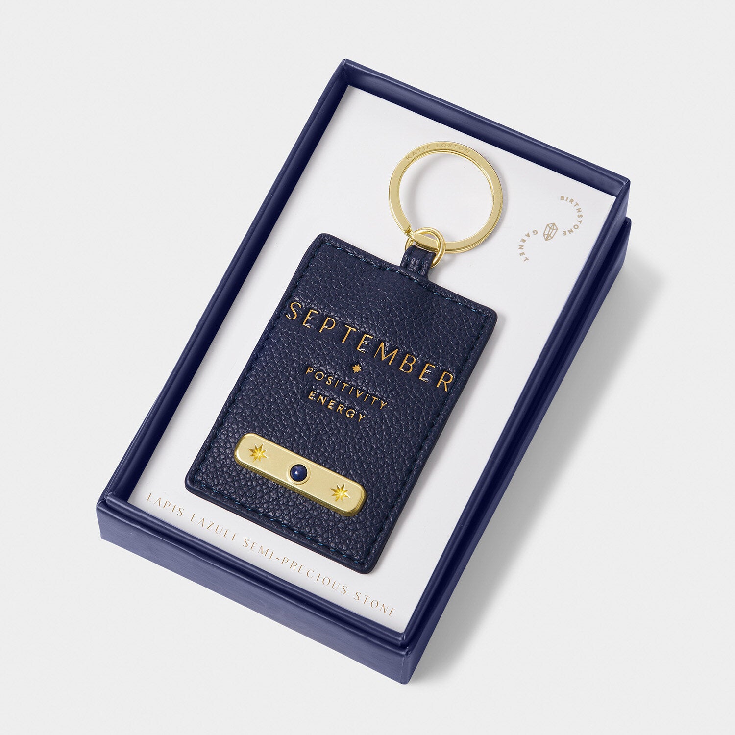 Katie Loxton - Birthstone Keyring - September - Deep Navy