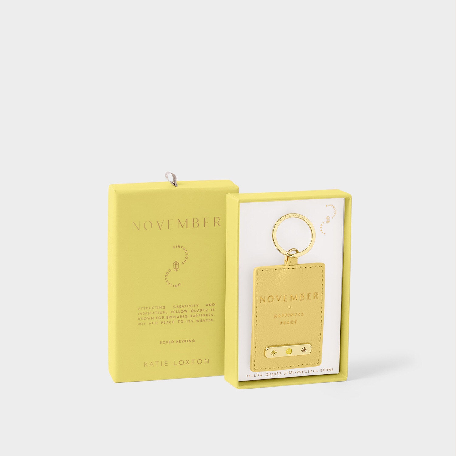 Katie Loxton - Birthstone Keyring - November - Yellow Quartz