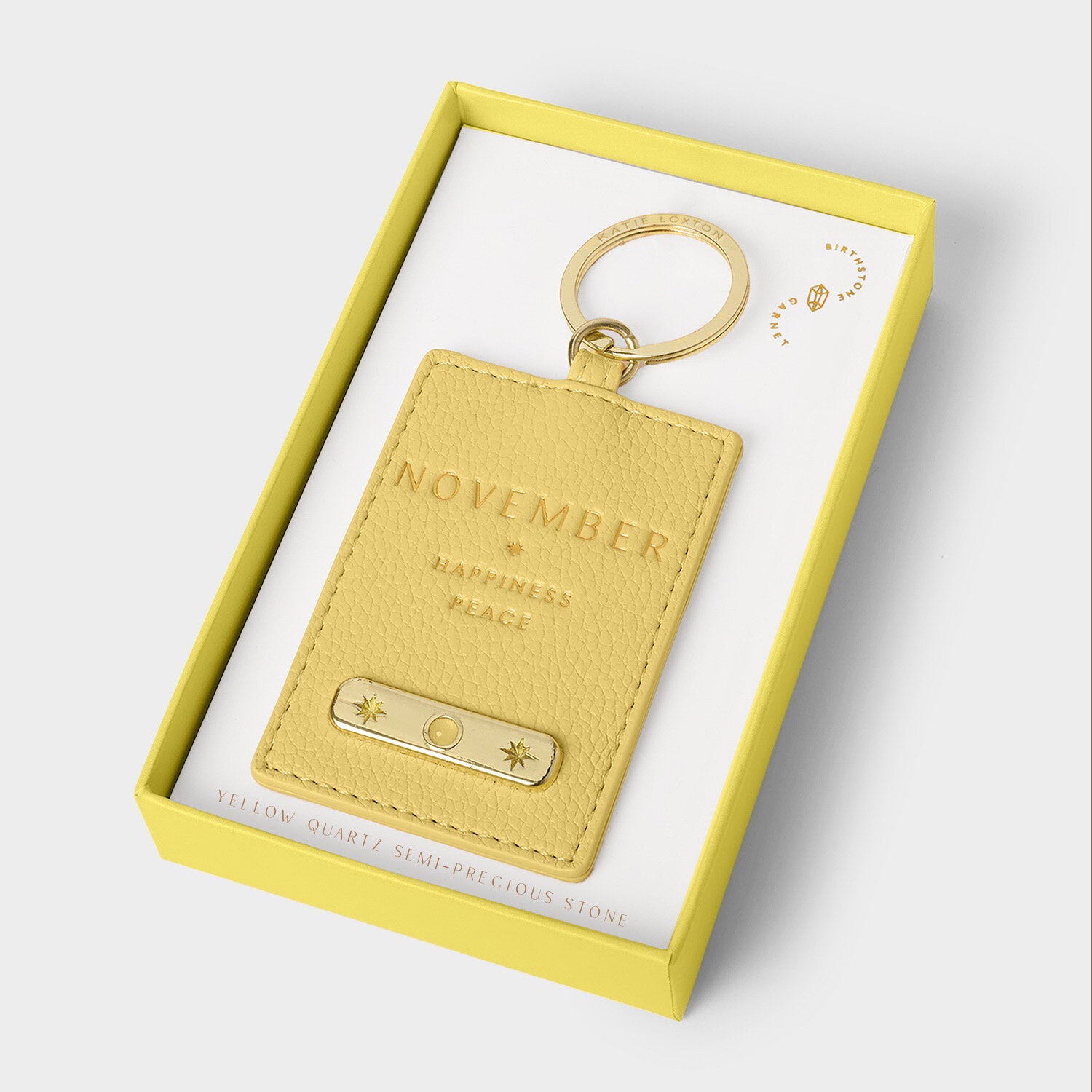 Katie Loxton - Birthstone Keyring - November - Yellow Quartz