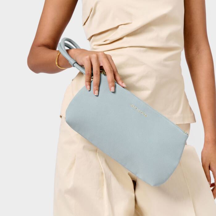 Katie Loxton - Asha Clutch - Blue Mist Suedette