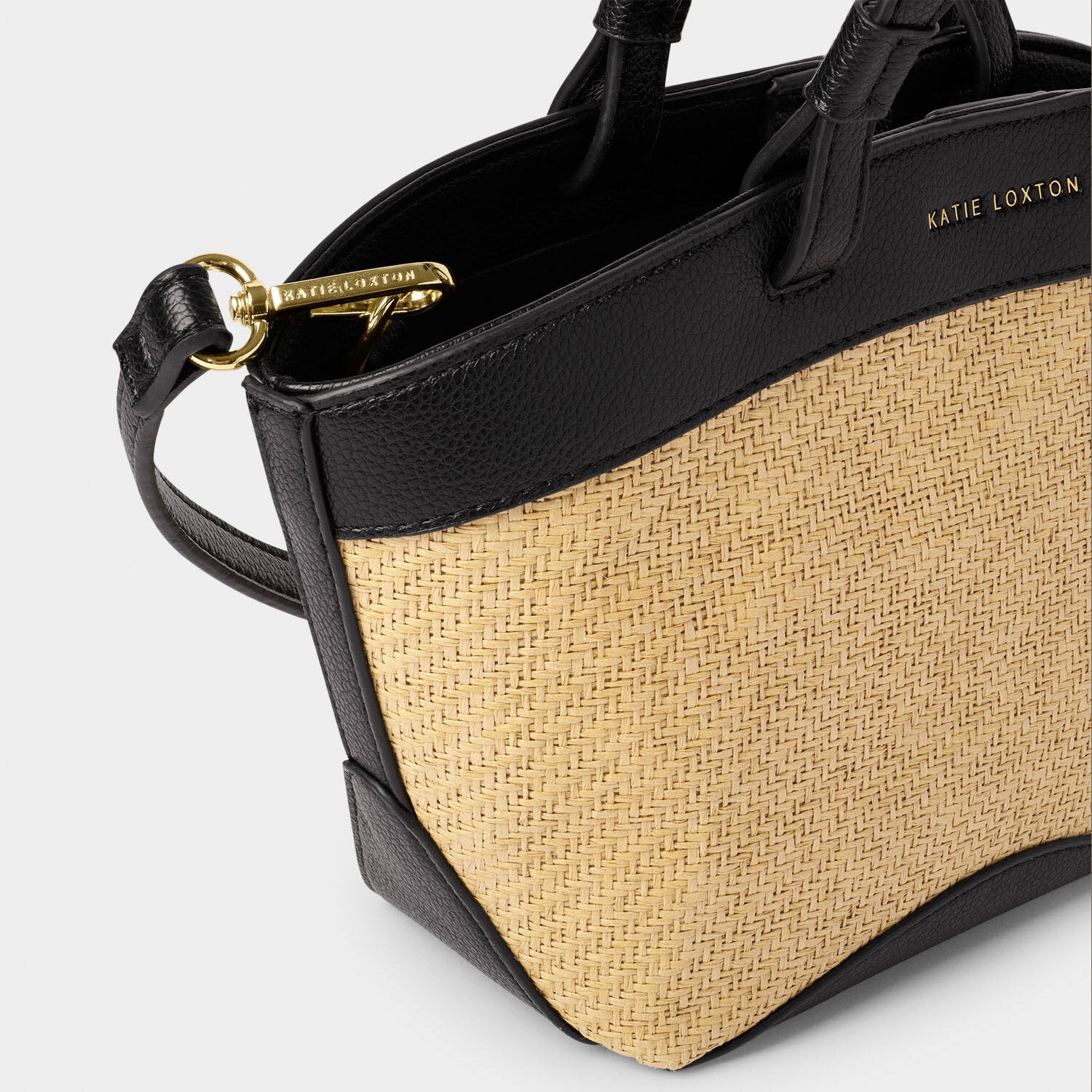 Katie Loxton - Riviera Raffia Mini Tote Bag - Raffia/Black