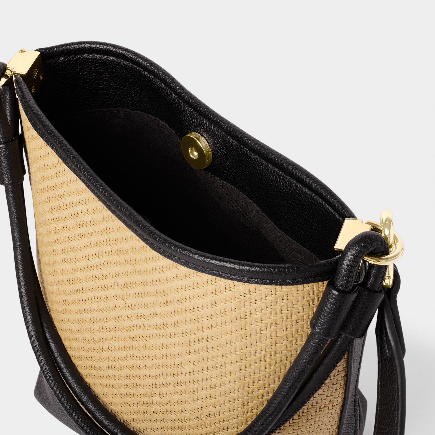 Katie Loxton - Riviera Raffia Bucket Bag - Black