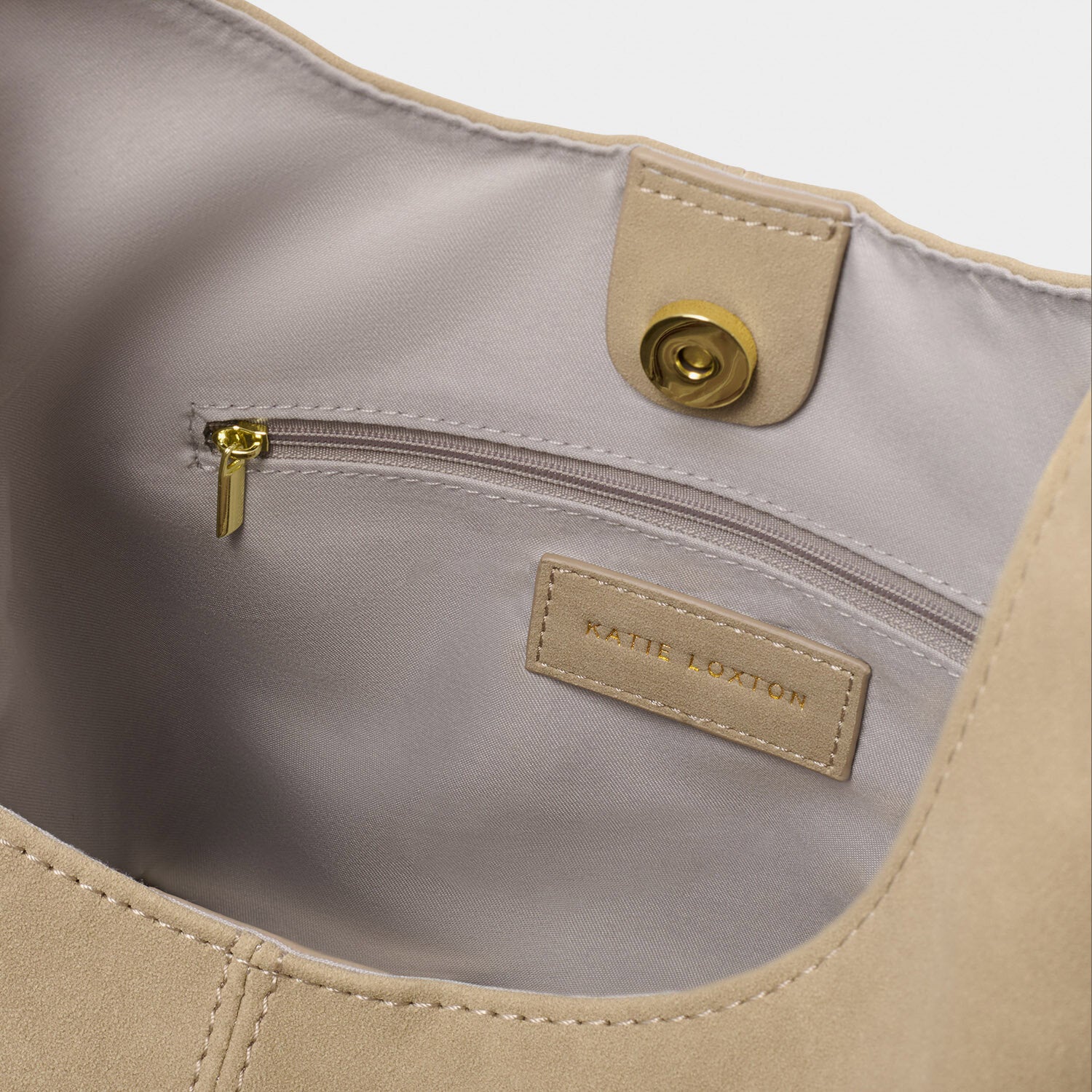 Katie Loxton - Laila Slouch Shoulder Bag - Light Taupe Suedette