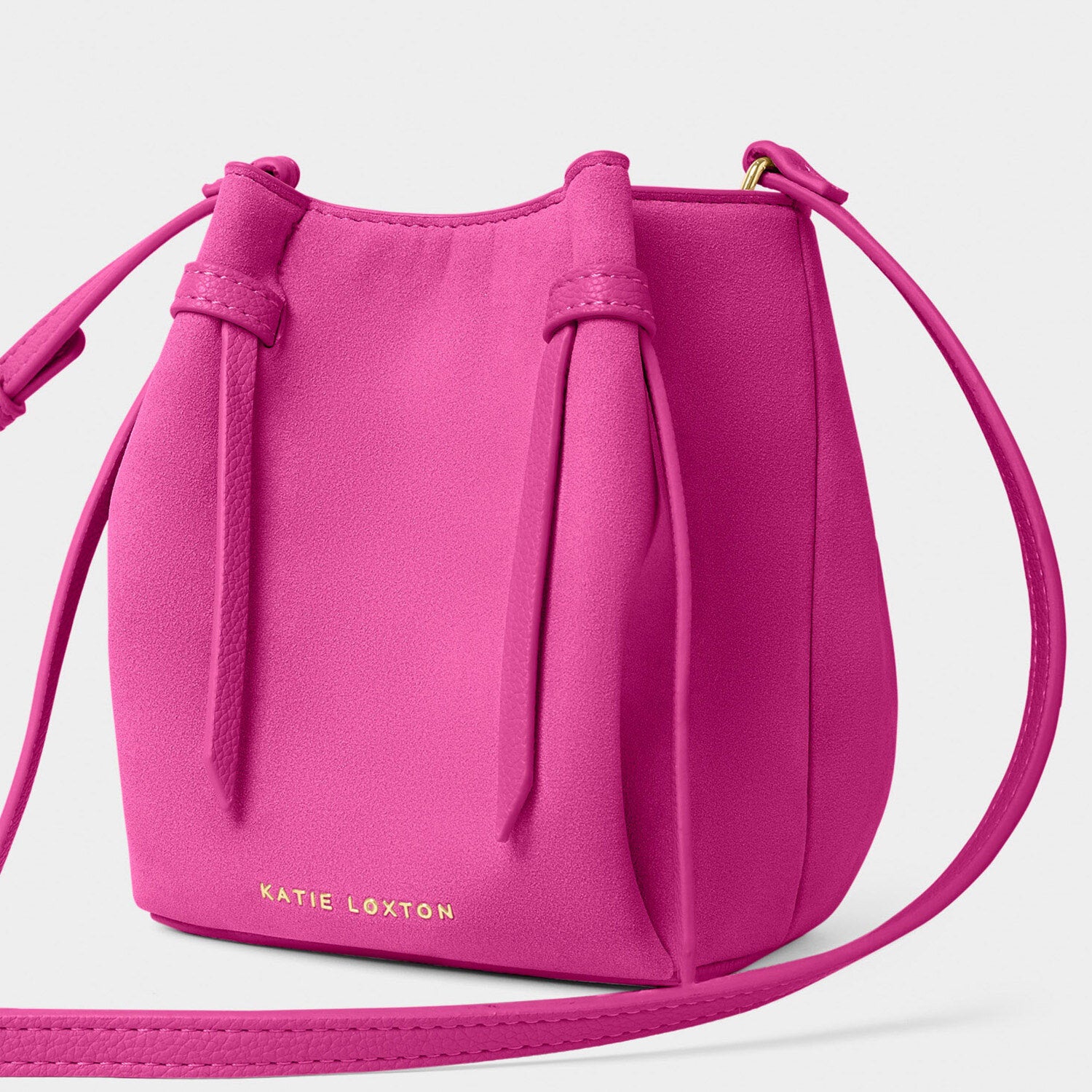 Katie Loxton - Celina Mini Suedette Bucket Bag - Magenta Suedette