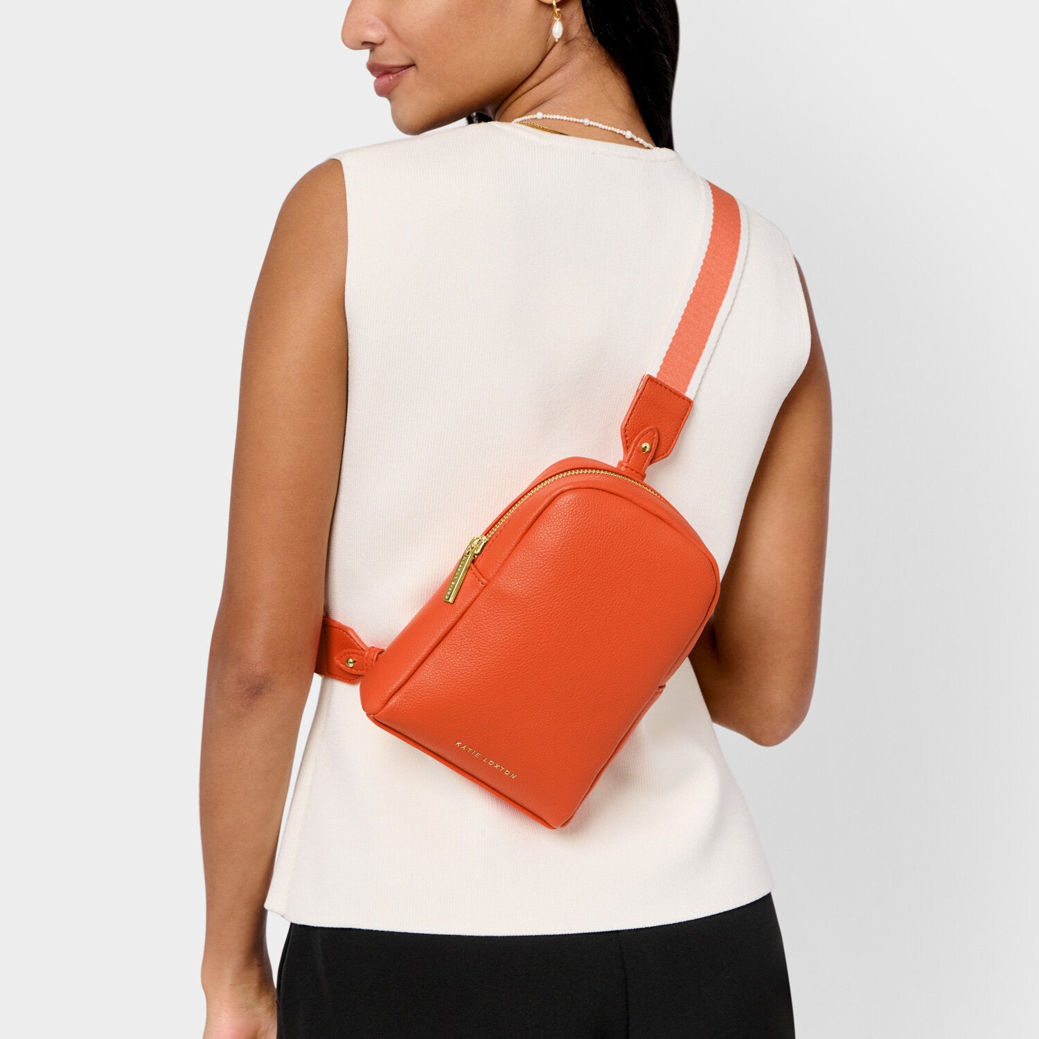 Katie Loxton - Kaite Canvas Strap Sling Bag - Deep Orange