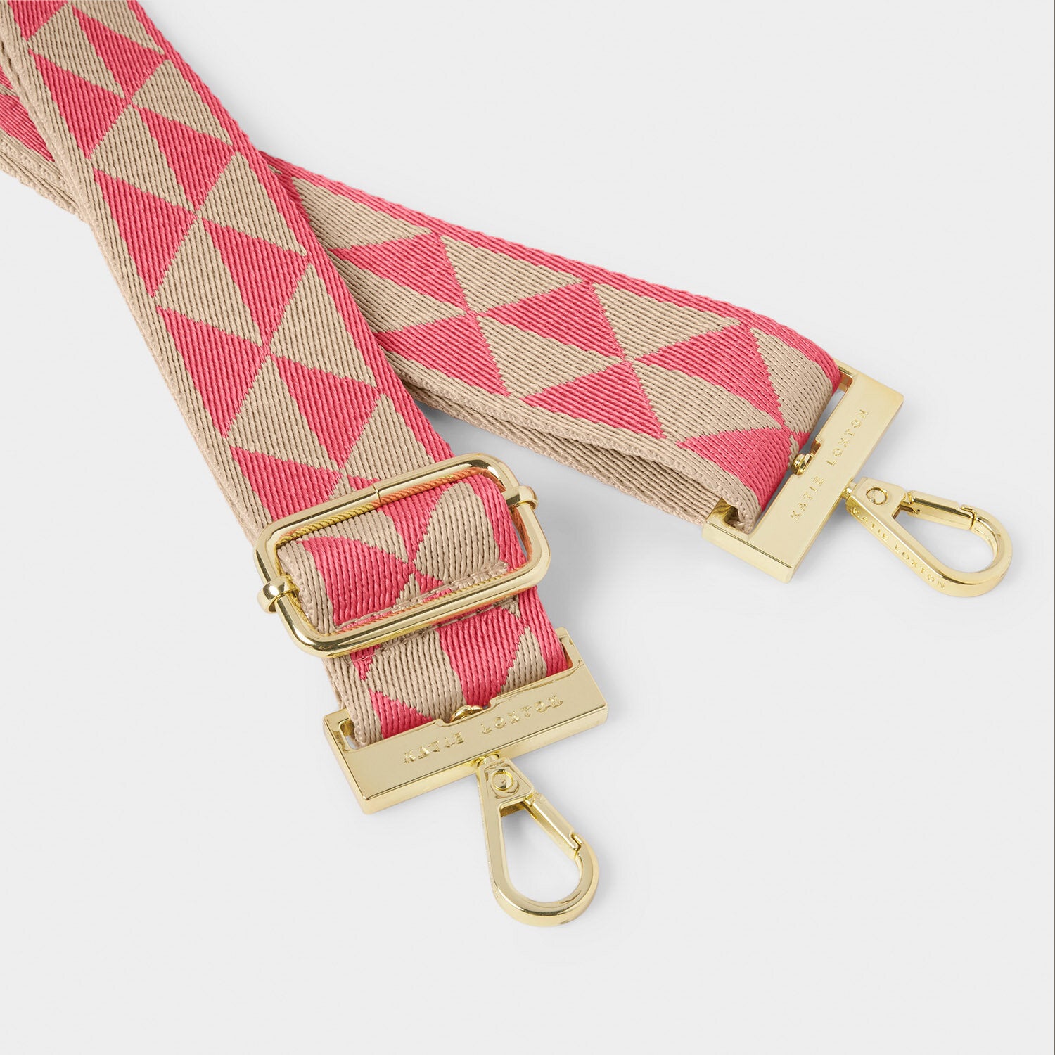 Katie Loxton - Canvas Strap | Coral Geometric Triangle | 135Cm X 4Cm X 1.5Cm