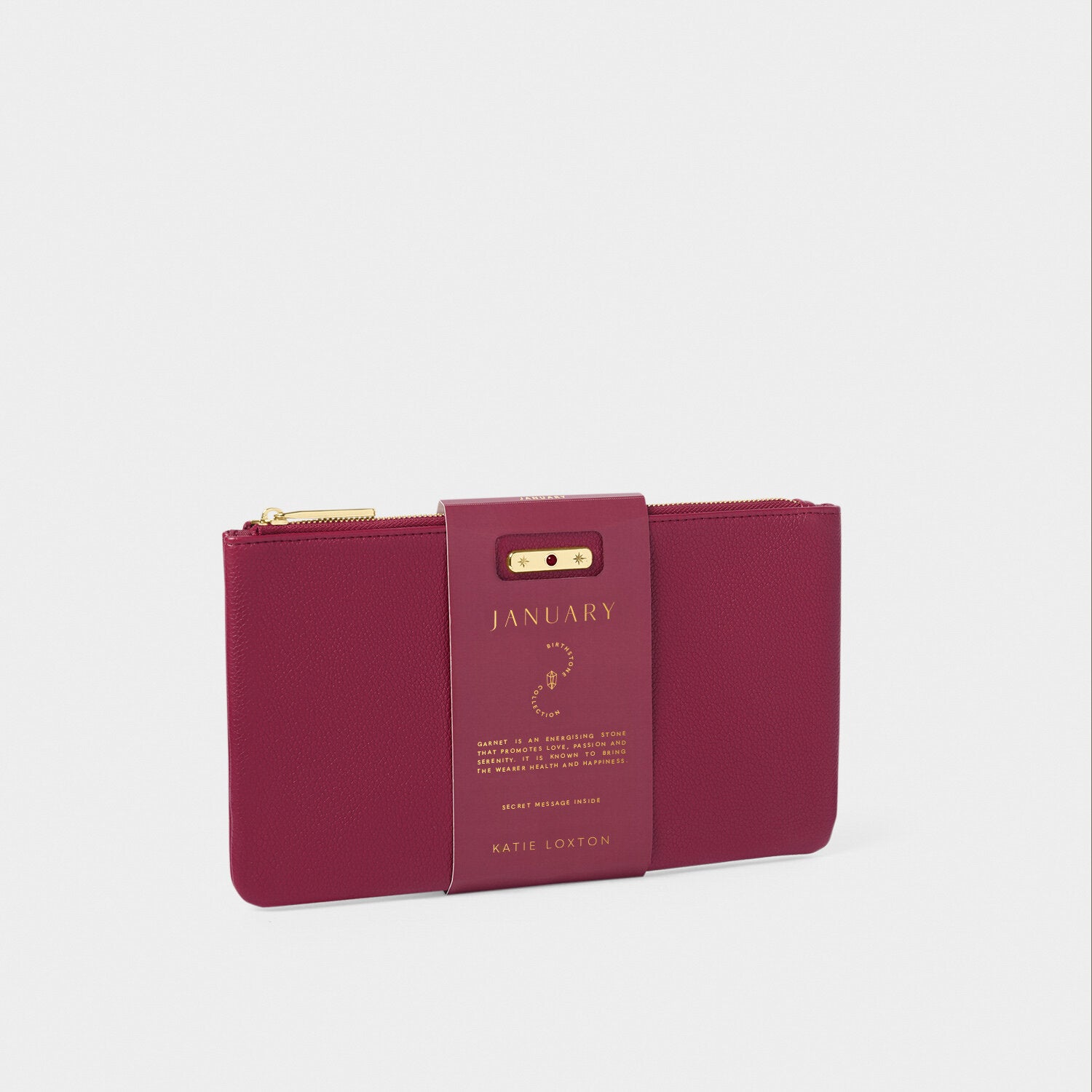 Katie Loxton - Birthstone Pouch - January - Deep Red