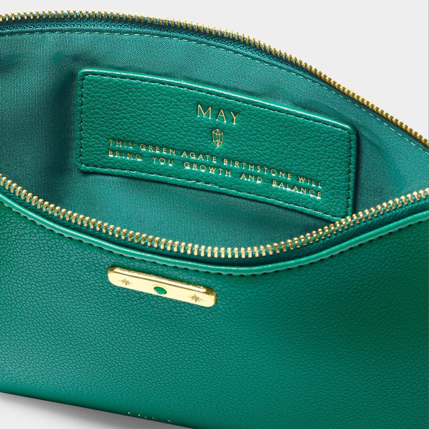 Katie Loxton - Birthstone Pouch - May - Deep Green