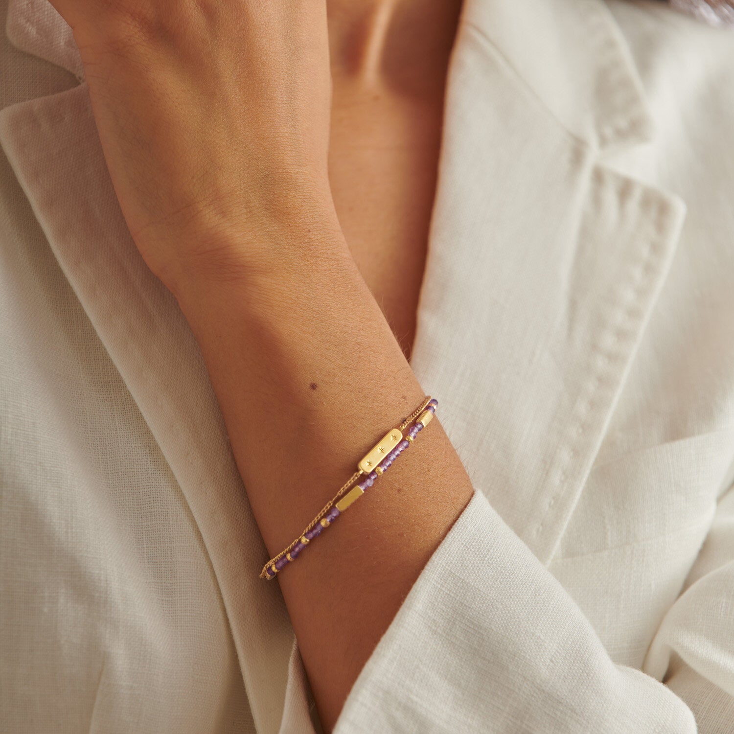 Katie Loxton - Birthstone Bracelet - February - Amethyst