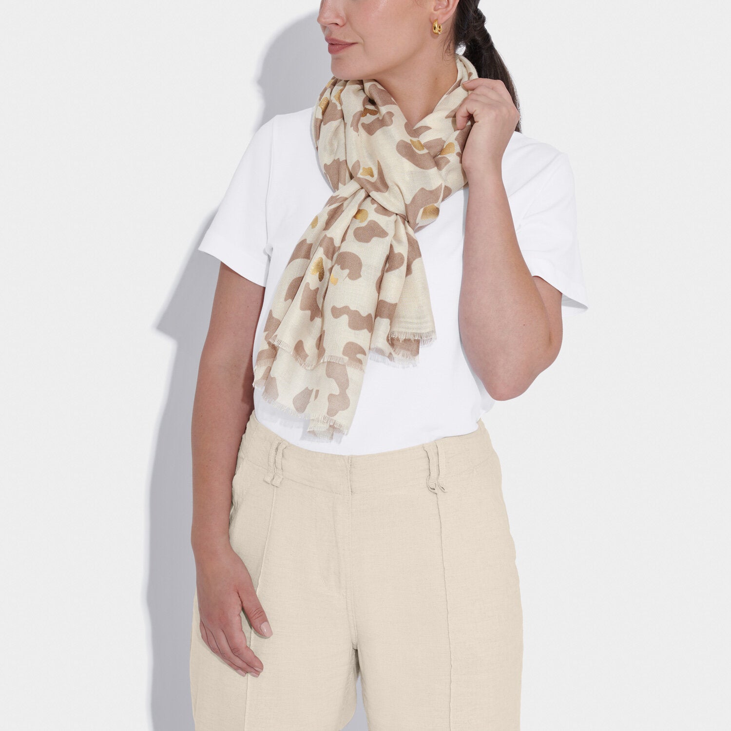 Abstract Flower Foil Printed Scarf - Katie Loxton